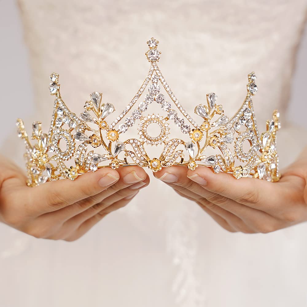JWICOS Elegant Crystal Pearl Wedding Tiara Crown for Bride | Queen Headpiece for Women | Pageant, Birthday & Prom Hair Accessories | Perfect for Bridal Showers, Weddings & Special Occasions
