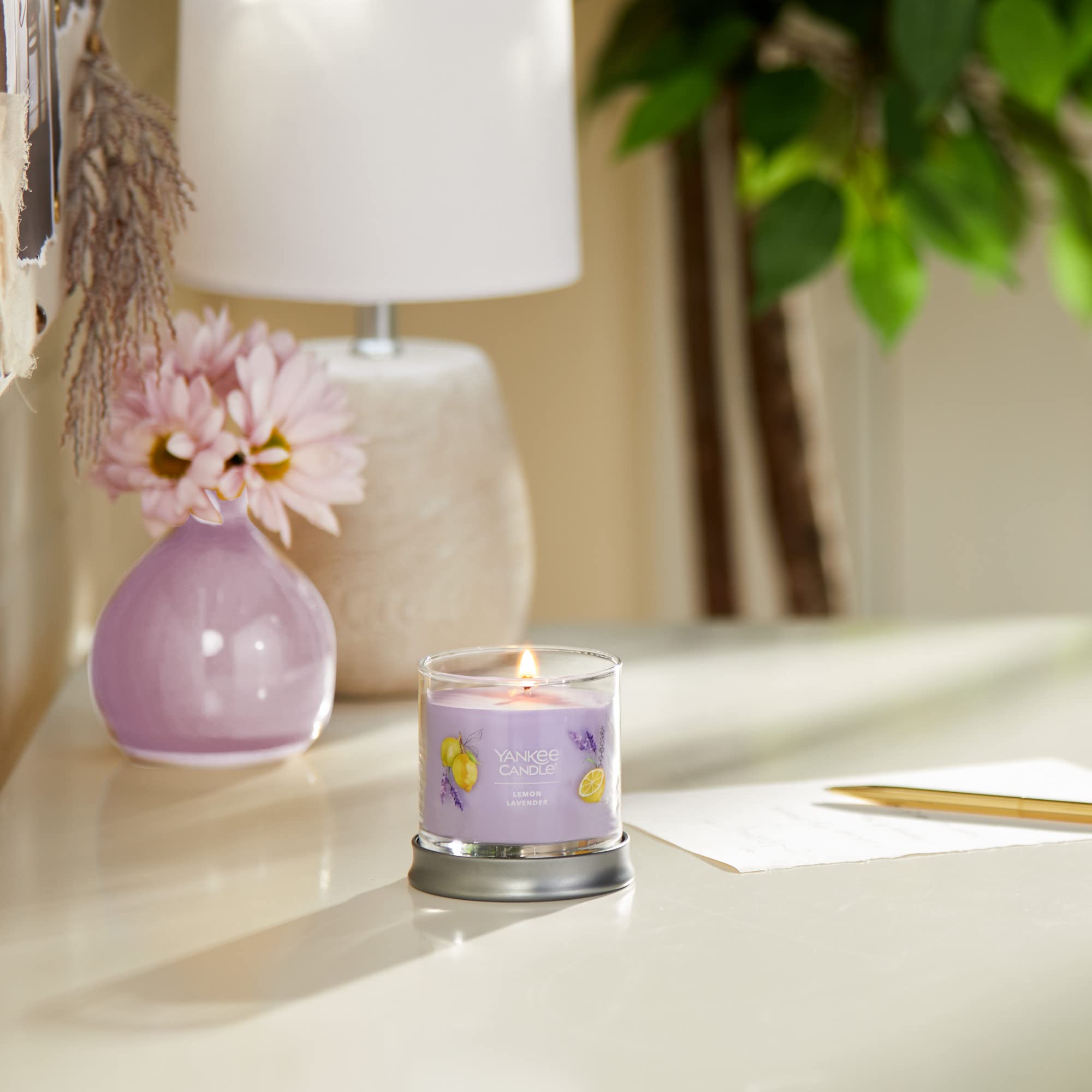 Yankee Candle Lemon Lavender Scented Candle - 4.3oz Small Tumbler Single Wick for 20+ Hours Burn Time | Aromatherapy, Home Decor & Relaxation Gift for Bedroom, Bathroom & Living Spaces