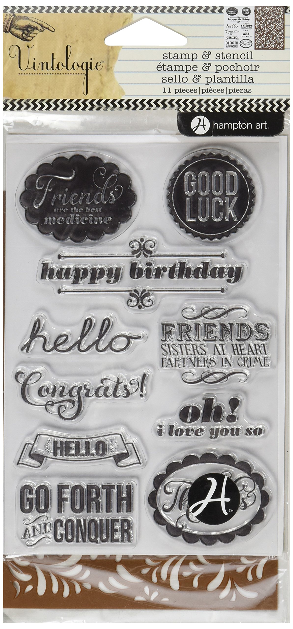 Hampton Art Stamp and Stencil Set for DIY Scrapbooking, Card Making & Crafting – Perfect for Birthdays, Weddings & Special Occasions
