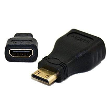 KraijjaRetail Mini HDMI to HDMI Female Adapter Converter Plug (Black) - Gold Plated Connectors for High-Speed 4K Video - Compatible with Cameras, Laptops, Gaming Consoles - Home Theater & Office Setup Accessory