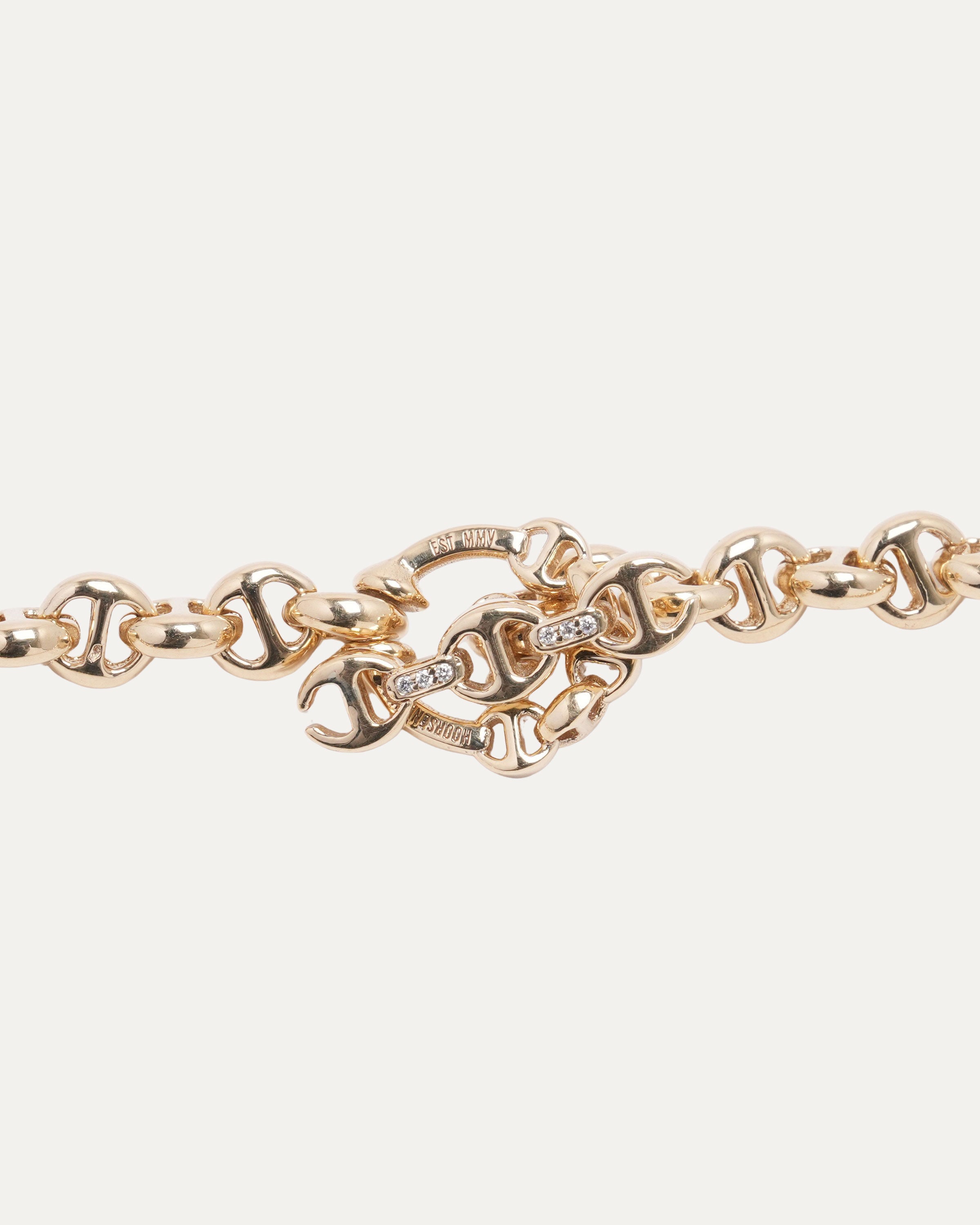 5MM 18K Yellow Gold Open Link Necklace with Diamond Toggle Clasp - Elegant Layering Piece for Women, Perfect for Weddings, Anniversaries & Special Occasions