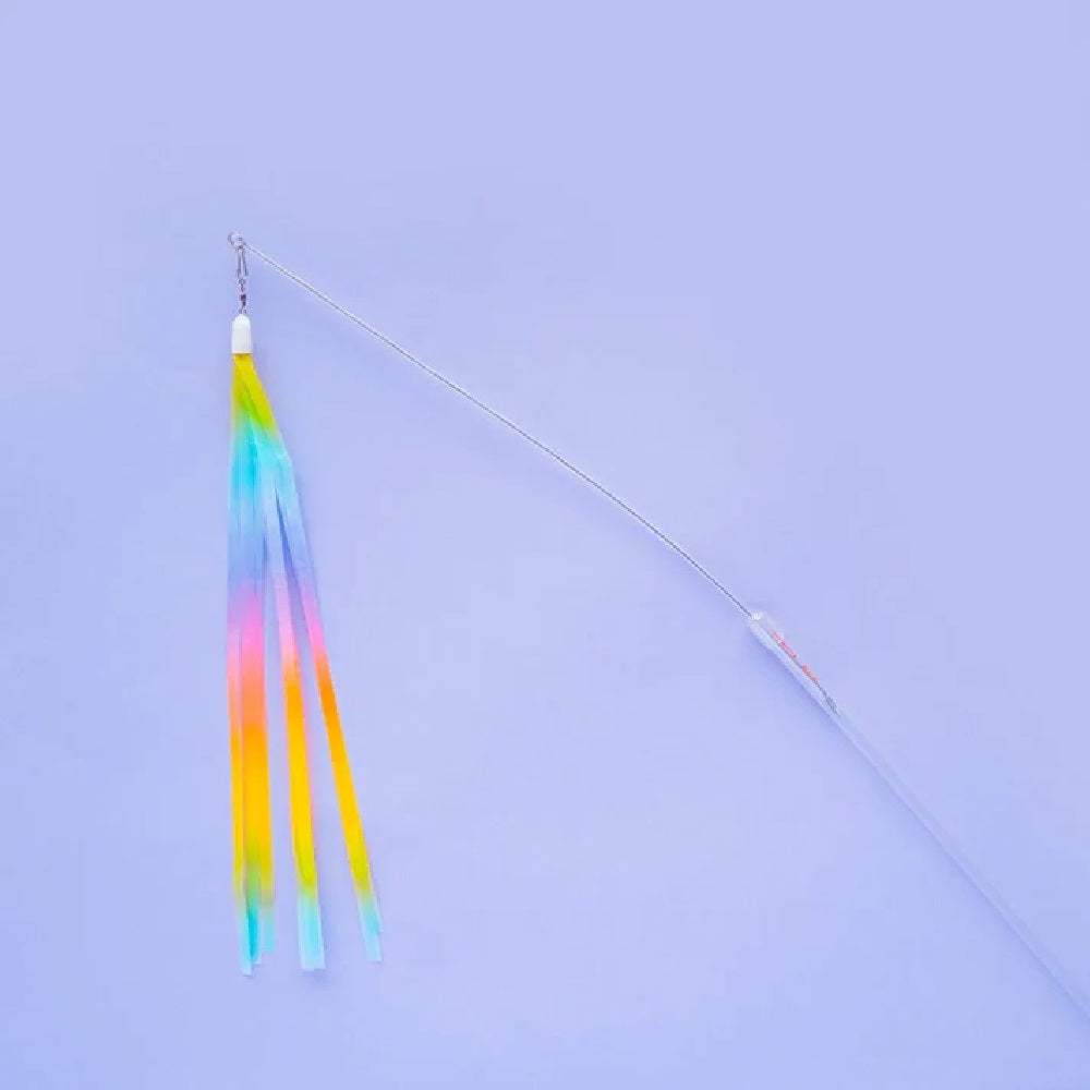 Colorful Jellyfish Cat Teaser Toy - Interactive Cat Wand with Feathers for Playtime & Exercise - Perfect for Indoor Cats & Kitten Enrichment