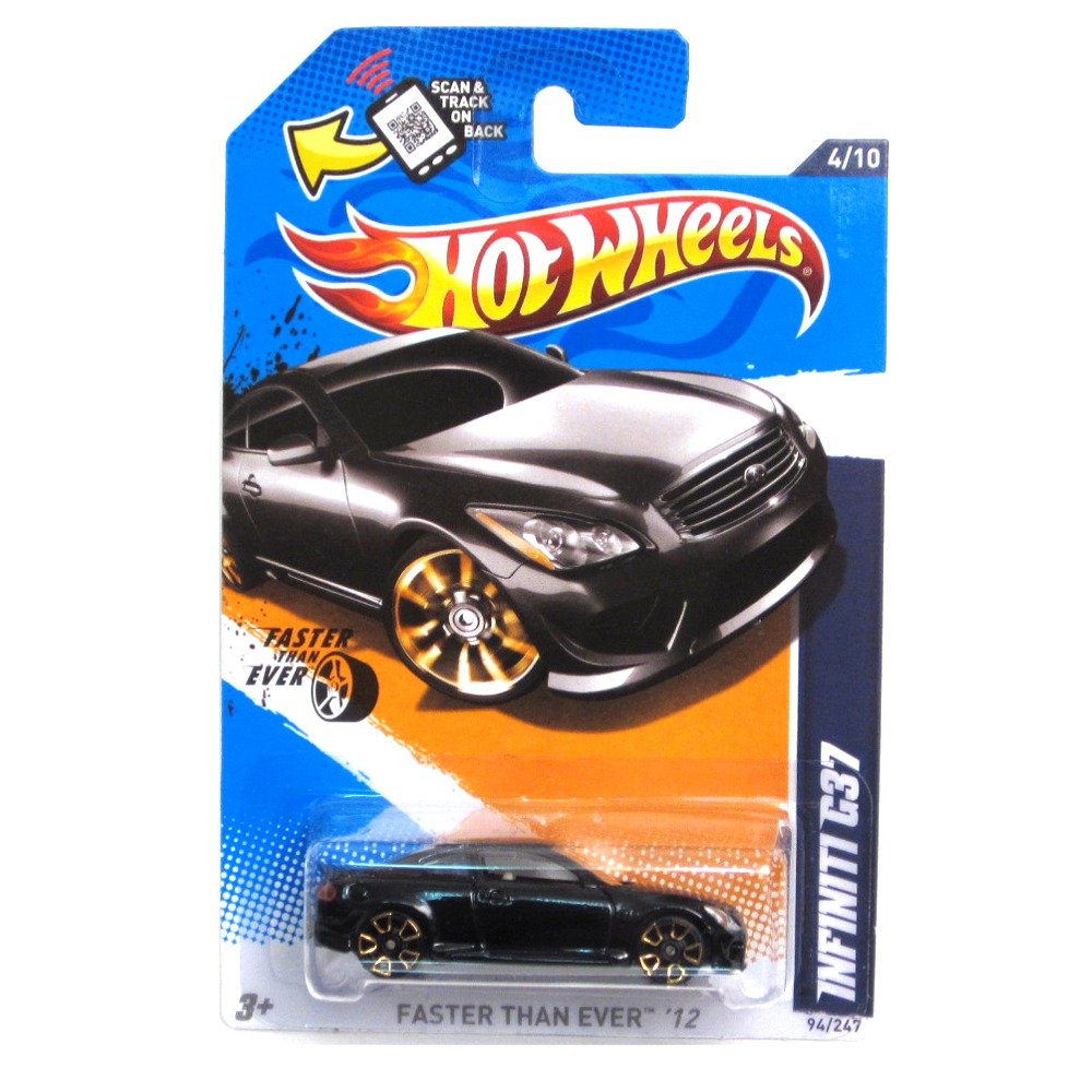 Hot Wheels Infiniti G37 Black 2012 Diecast Car - Limited Edition Collectible Toy Car for Kids & Adults - Perfect for Racing, Display & Gift Giving