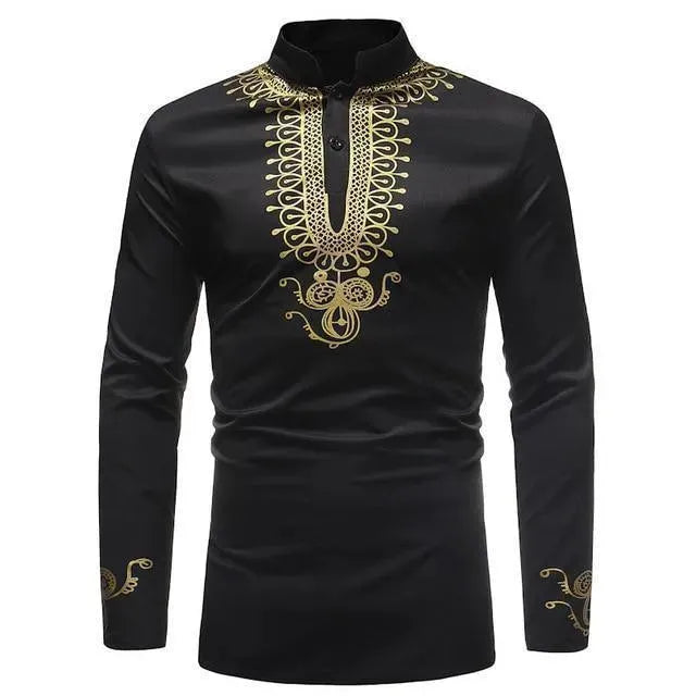 Stylish Red African Print Men's Shirt - Comfortable Cotton Casual Button-Up for Summer, Parties & Cultural Events