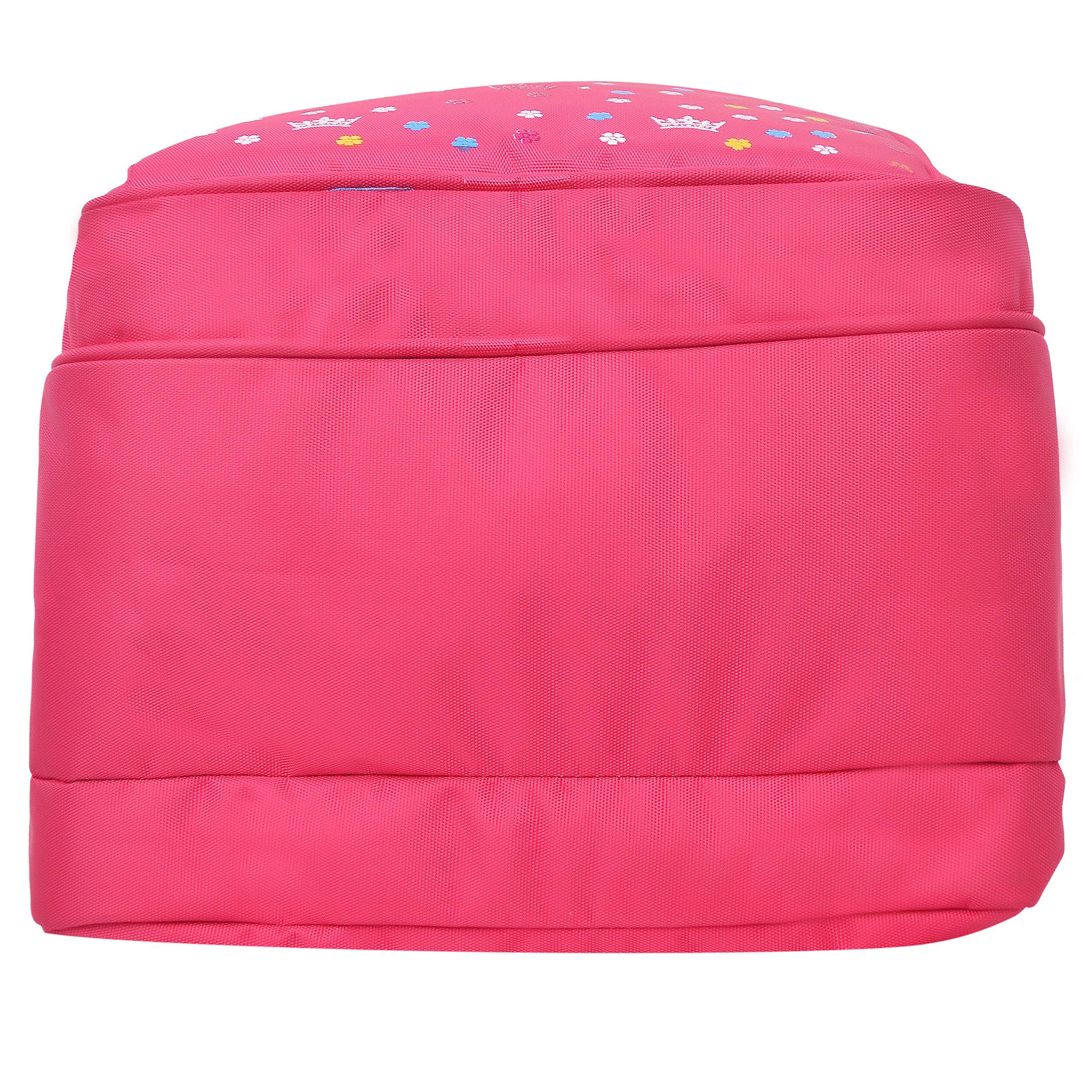 **Happile Pink Printed Fabric Large School Backpack for Girls Age 8-12 - Durable Kids Bookbag for Elementary & Middle School, Travel & Daily Use**