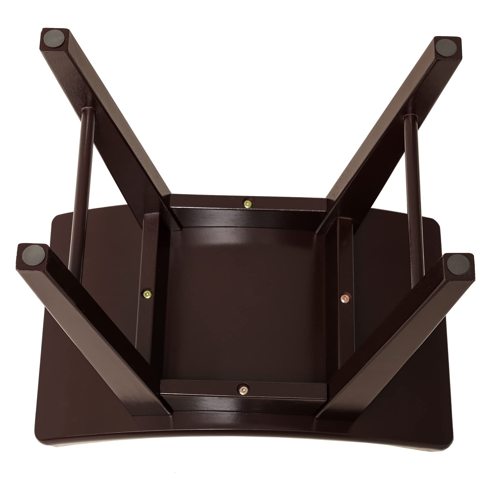 Iwell Vanity Stool with Rubberwood Legs & Padded Cushion - Brown Makeup Chair for Bedroom, Dressing Room, Entryway - Comfortable Seating for Makeup, Dressing & Home Decor