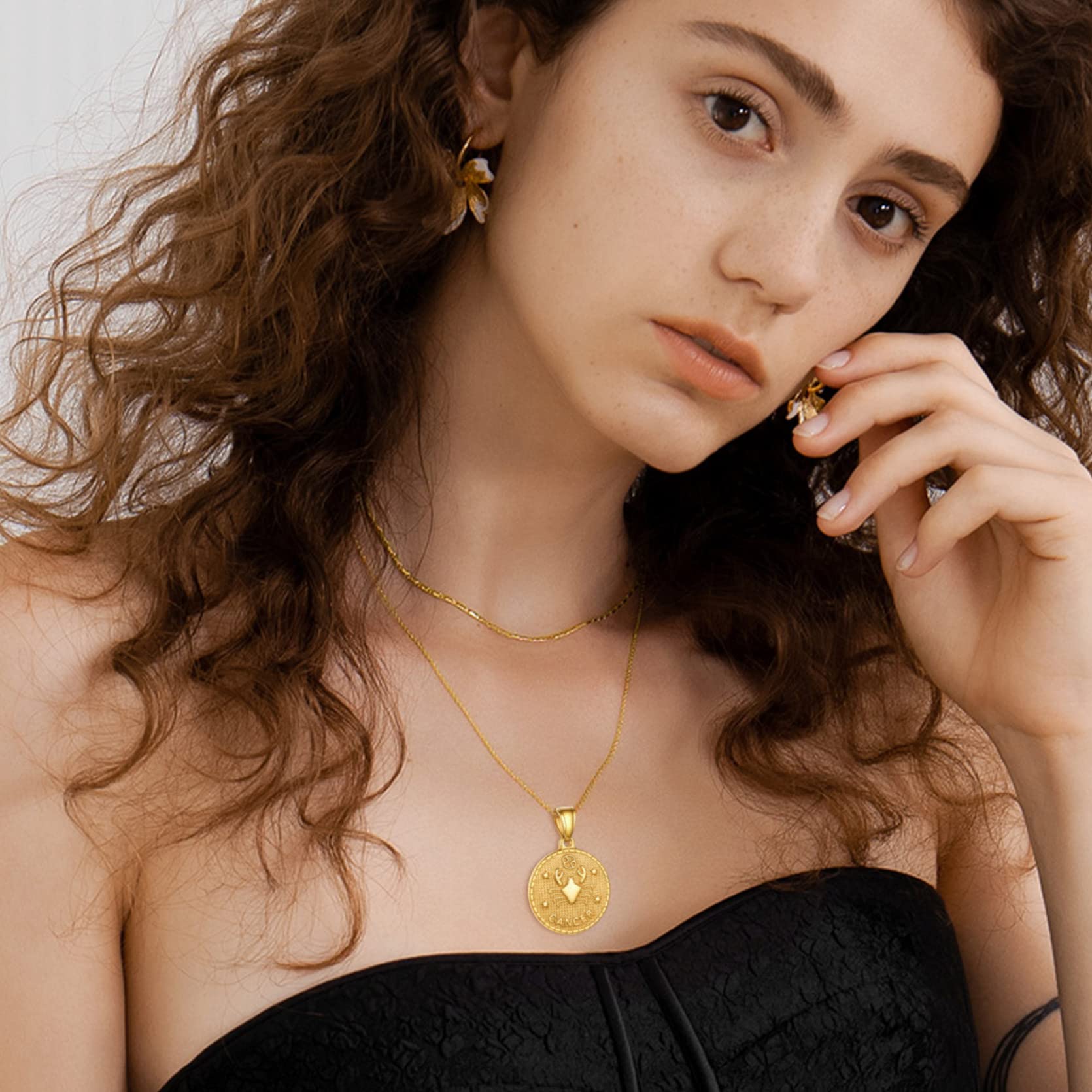 GOLDCHIC Zodiac Necklace for Women & Men - 12 Constellation Coin Horoscope Pendant, Astrology Jewelry Gift for Birthday, Anniversary & Good Luck Charm | Perfect for Daily Wear, Special Occasions & Spiritual Healing