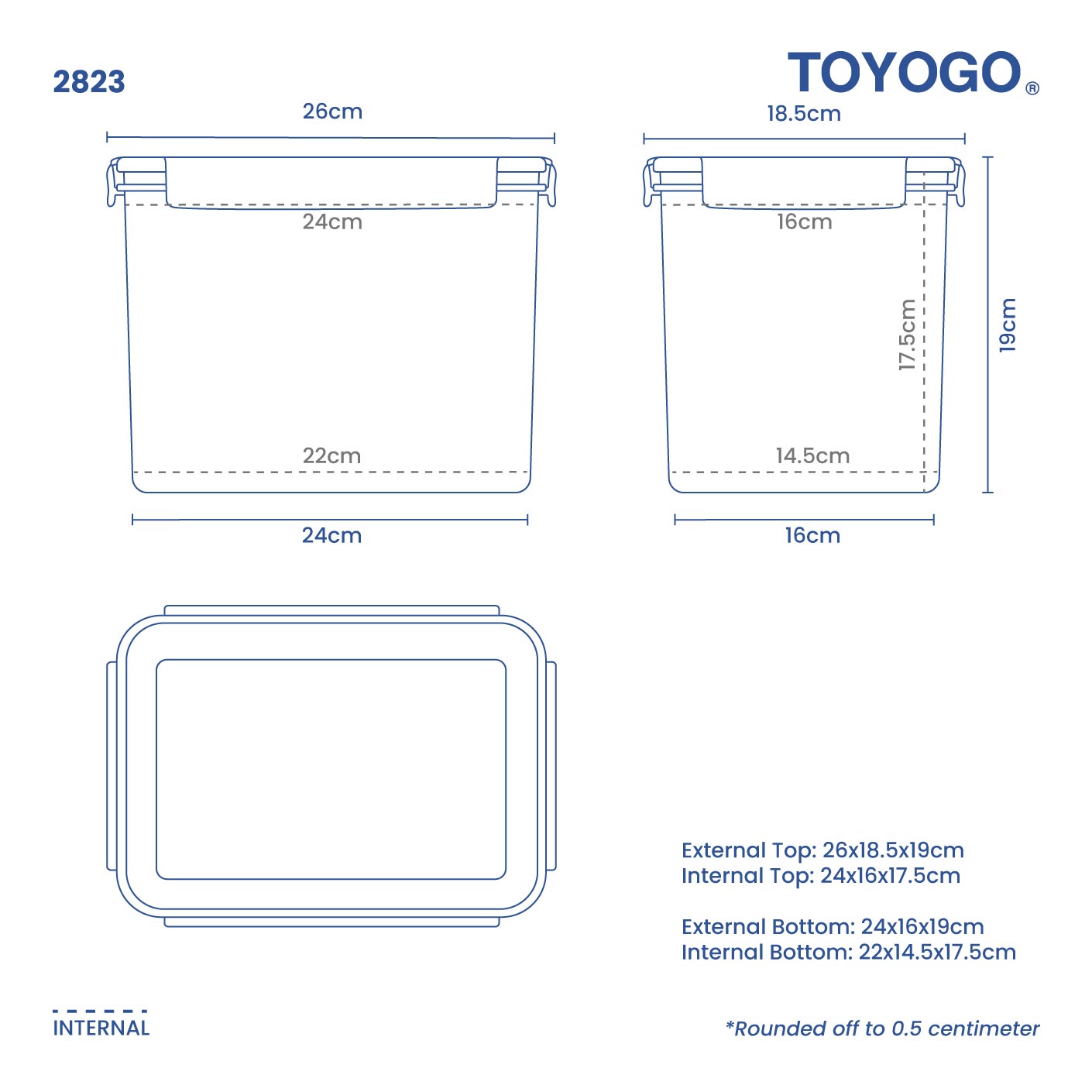 Fresh & Airtight Food Storage Container RT3 (2823) - Ideal for Meal Prep, Leftovers, and Pantry Organization
