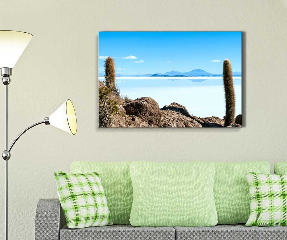 Stunning Salt Lake Bolivia Scenery Canvas Print - 12x18 Inch Modern Wall Art, Home Decor & Gallery Wrapped Ready-to-Hang Giclee Painting | Perfect for Living Room, Bedroom & Office Decor