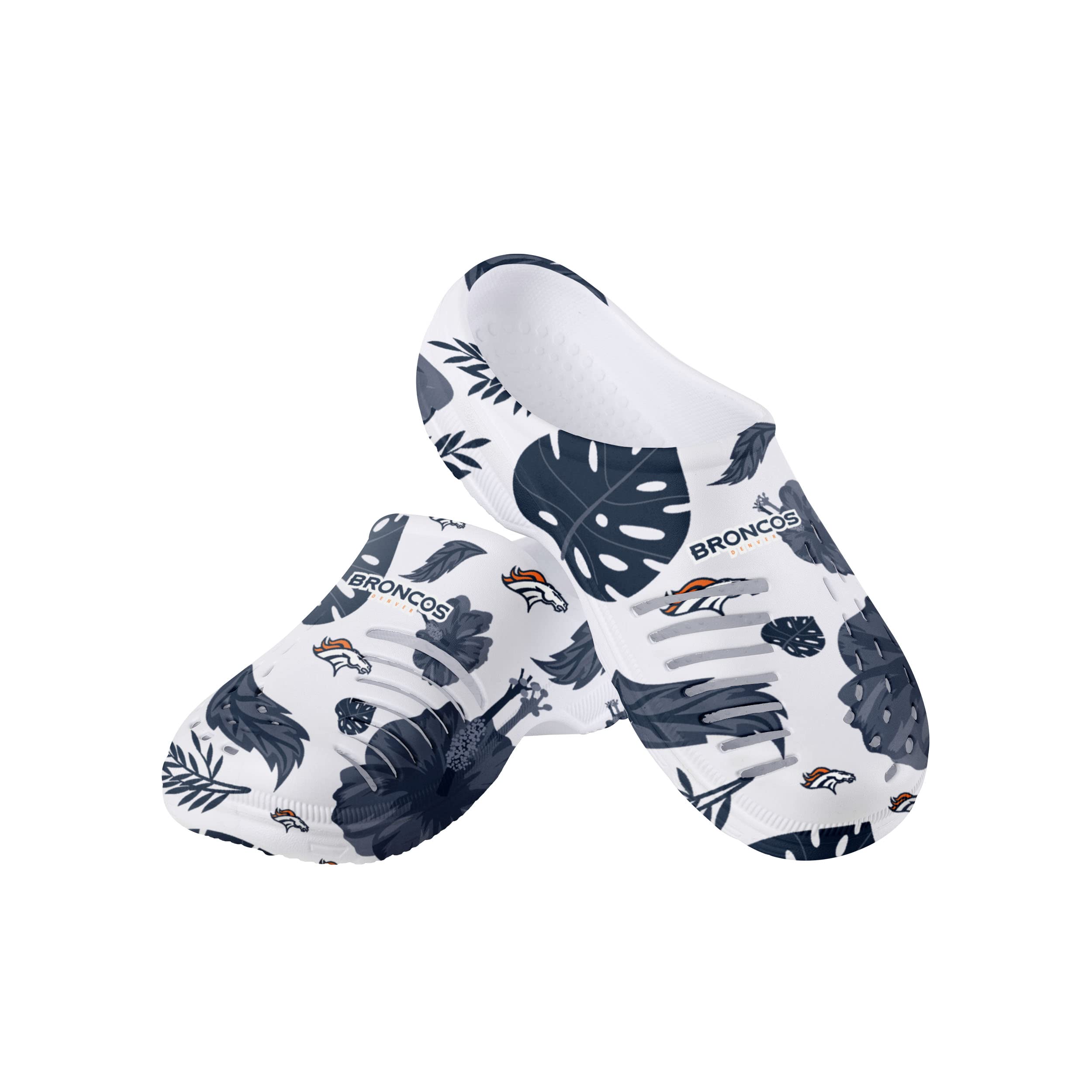 FOCO Women's NFL Team Logo Floral Garden Clogs - Comfortable Waterproof Sandals for Women, Perfect for Beach, Pool, and Outdoor Activities