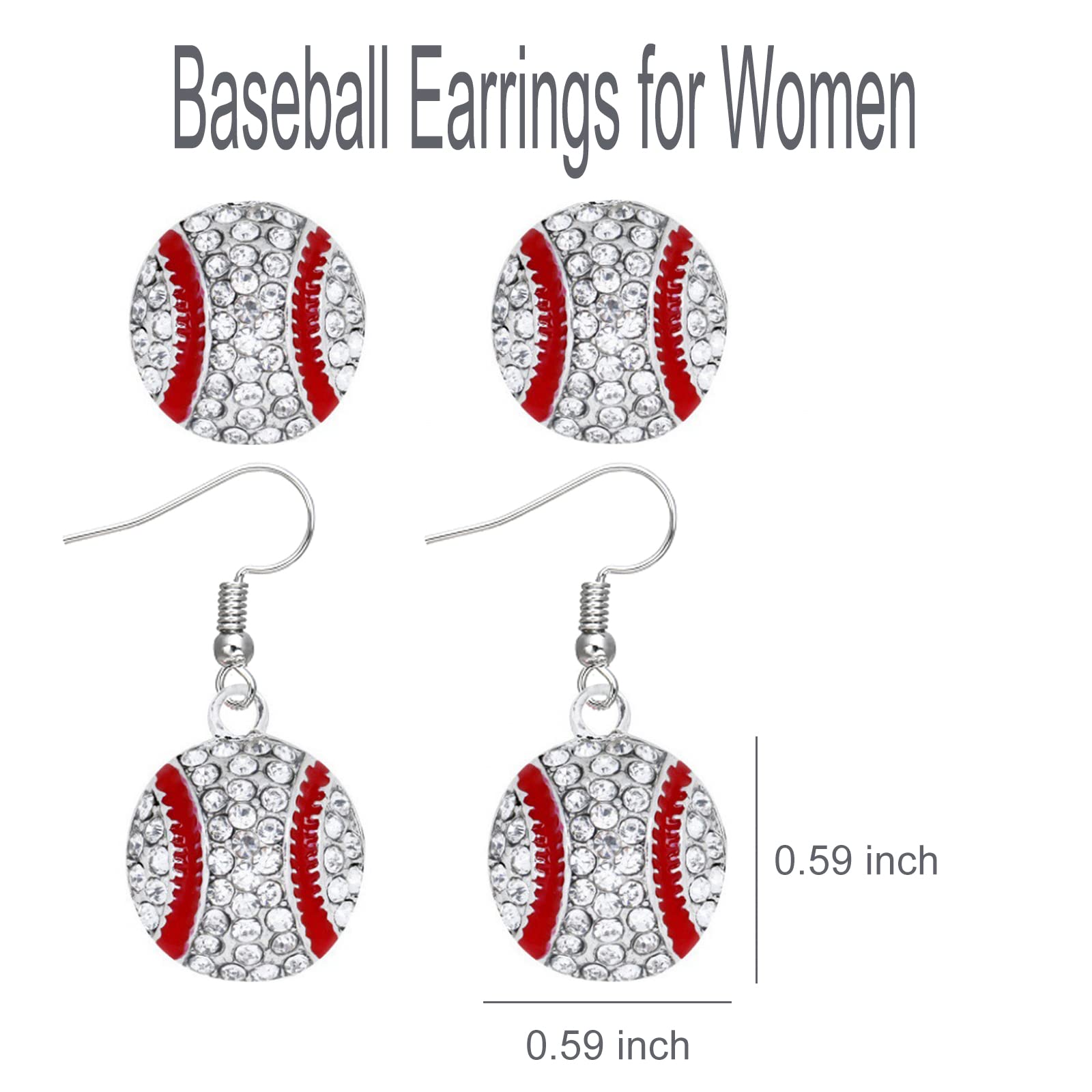 **CZ Baseball Dangle Earrings for Women - Elegant Softball & Football Sports Jewelry - Perfect Game Day Accessories & Gifts for Players & Fans**    *(Ideal for Game Days, Sports Events, Casual Wear & Gift Giving)*