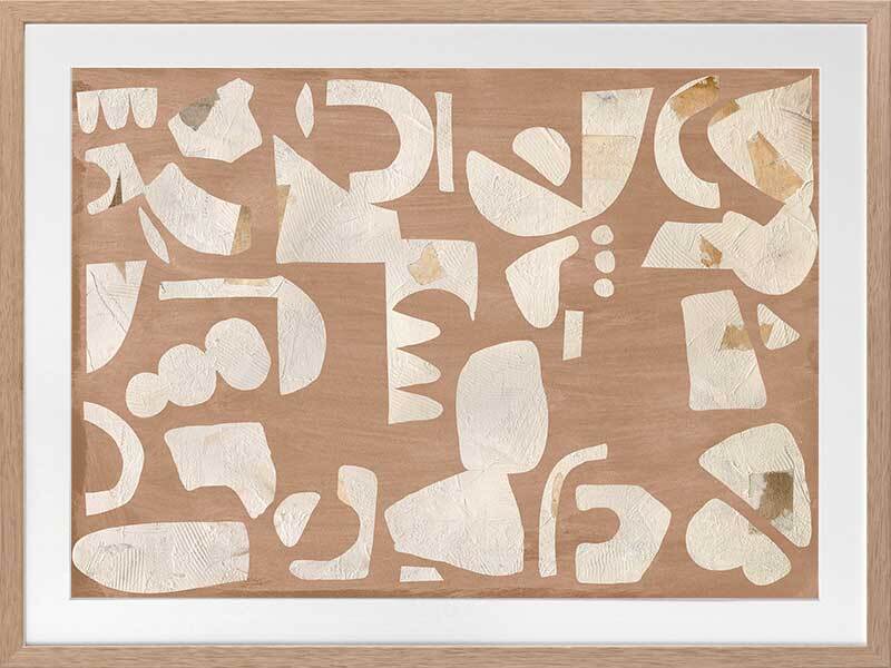 Asymmetrical Neutral II Framed Wall Art Print - Modern Abstract Home Decor for Living Room, Bedroom & Office