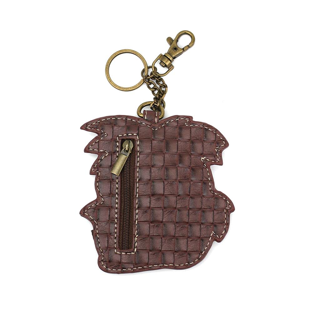 Chala Group Handmade Palm Tree Keychain with Coin Purse - Green Leather Key Fob (5x0.3x5 inches) - Perfect for Beach Vacations, Gift Giving & Everyday Essentials Organization
