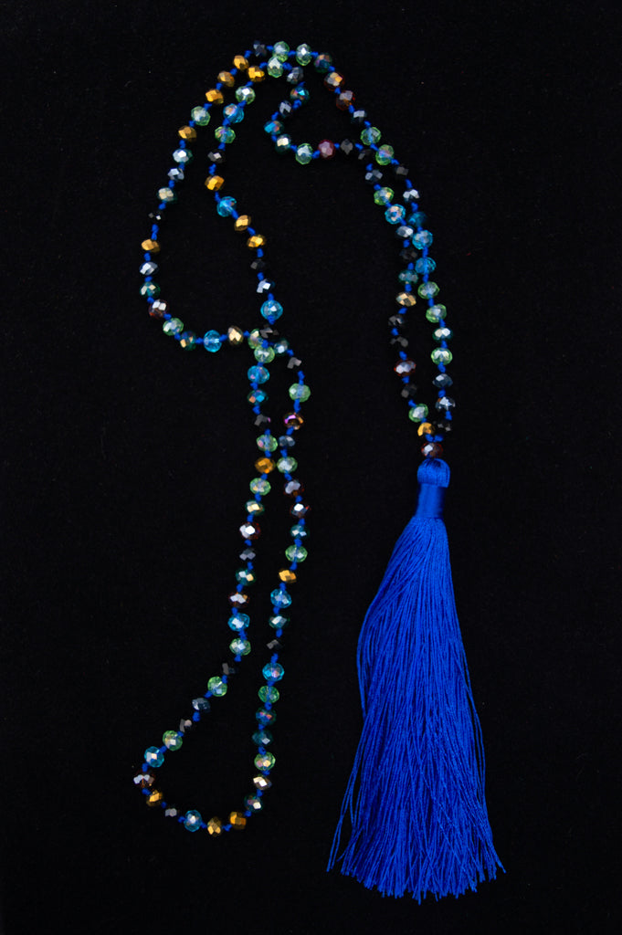 Elegant Cobalt Blue Tassel Necklace for Women | Boho Chic Statement Jewelry | Perfect for Parties, Weddings & Everyday Wear