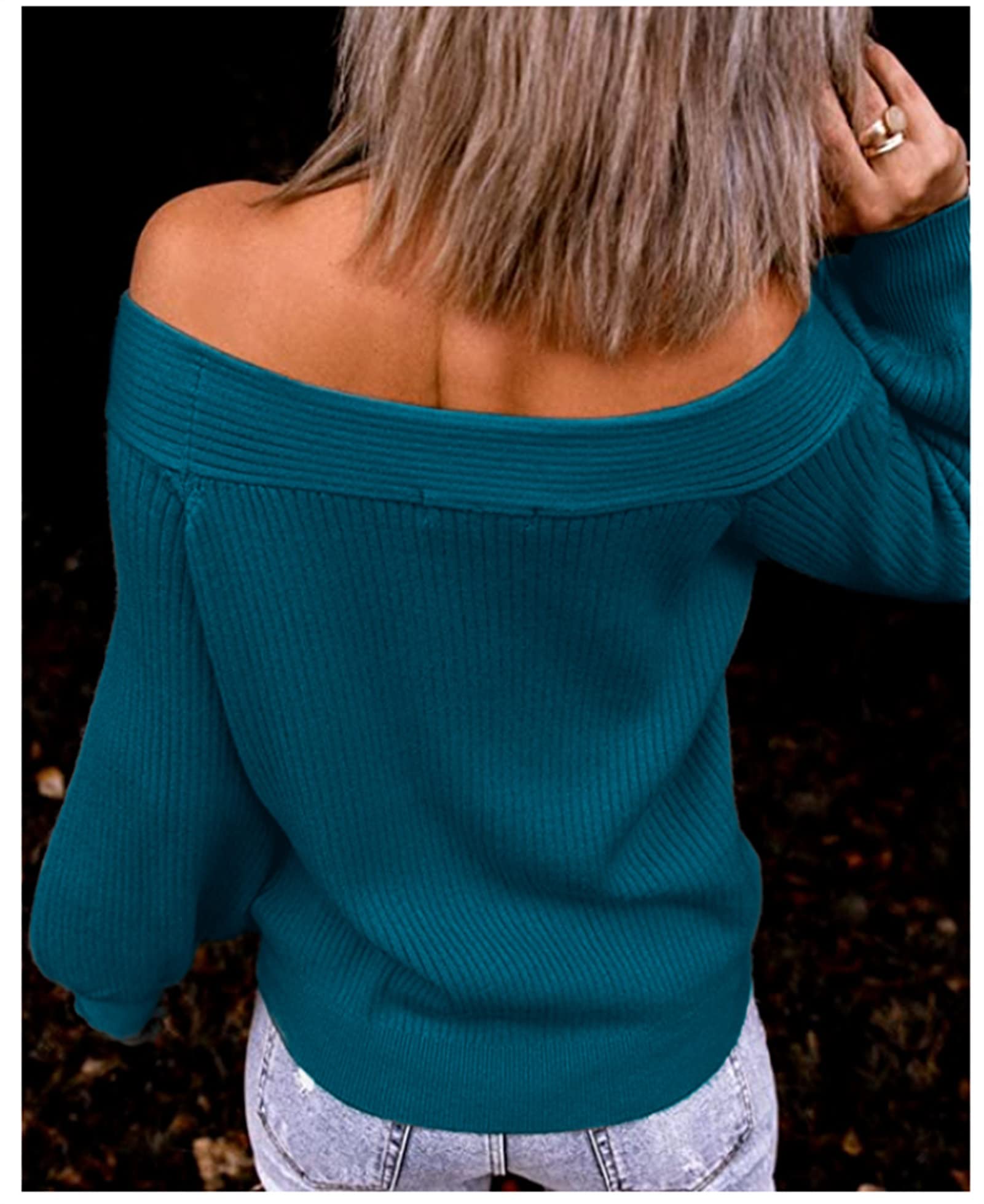 Women's Oversized Off Shoulder Sweater - Long Sleeve Loose Batwing Pullover Knit Jumper, Casual Waffle Tunic Top for Fall & Winter | Perfect for Date Nights, Office Wear & Cozy Layering