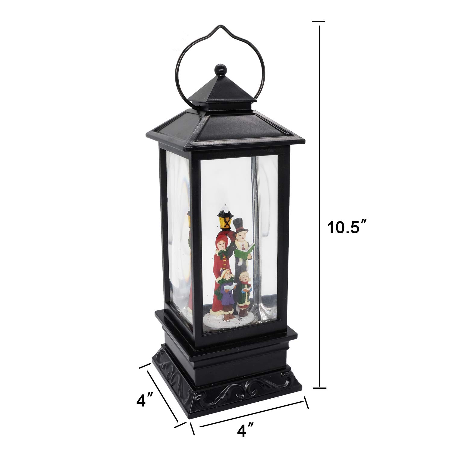 Wondise 12-Inch Christmas Musical Snow Globe Lantern with Timer - USB & Battery Powered Spinning Water Glitter Decor (Choir) - Perfect for Holiday Home Decor, Gift Giving & Christmas Party Centerpieces