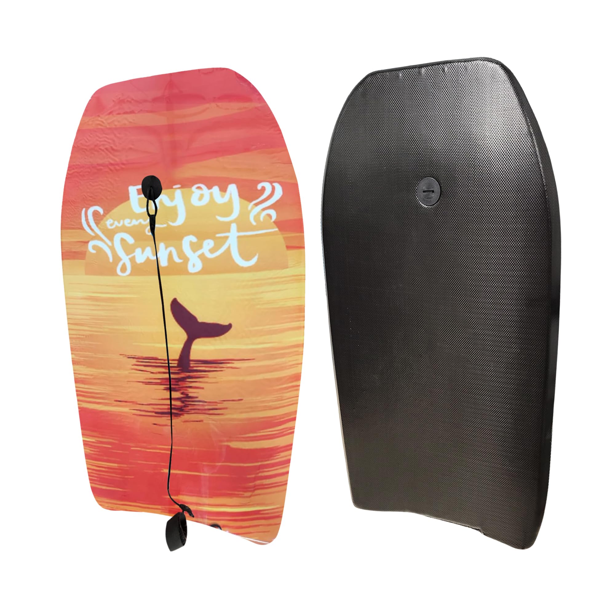 Premium Lightweight & Durable Boogie Board for Adults - Beach Bodyboard with Leash & Slick Bottom for Surfing, Wave Riding & Summer Water Sports