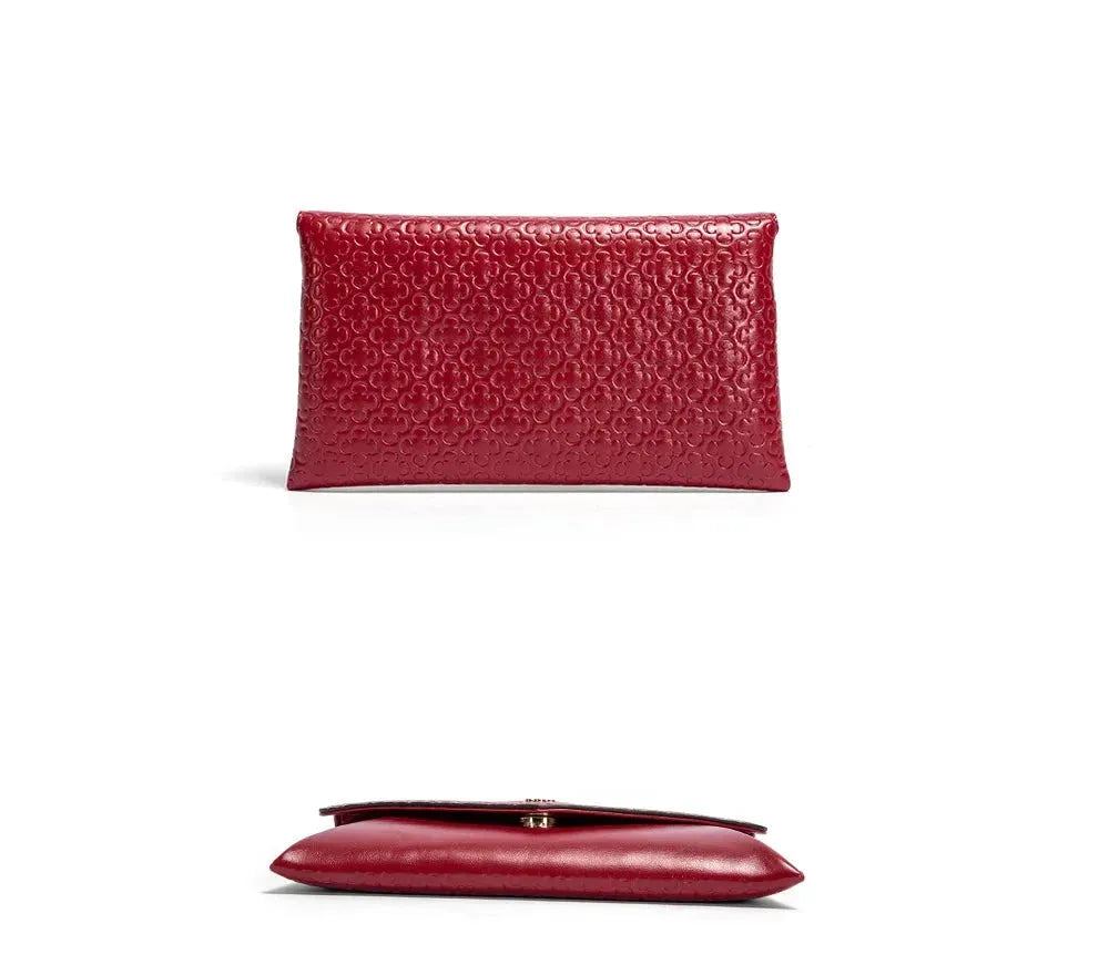 Stylish Women's Leather Envelope Clutch Bag - Elegant Crossbody Purse for Evening Parties, Weddings & Date Nights