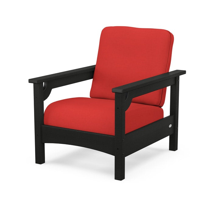 POLYWOOD Outdoor Club Chair - Durable All-Weather Resin Wicker Patio Furniture for Poolside, Deck, Garden & Backyard Relaxation