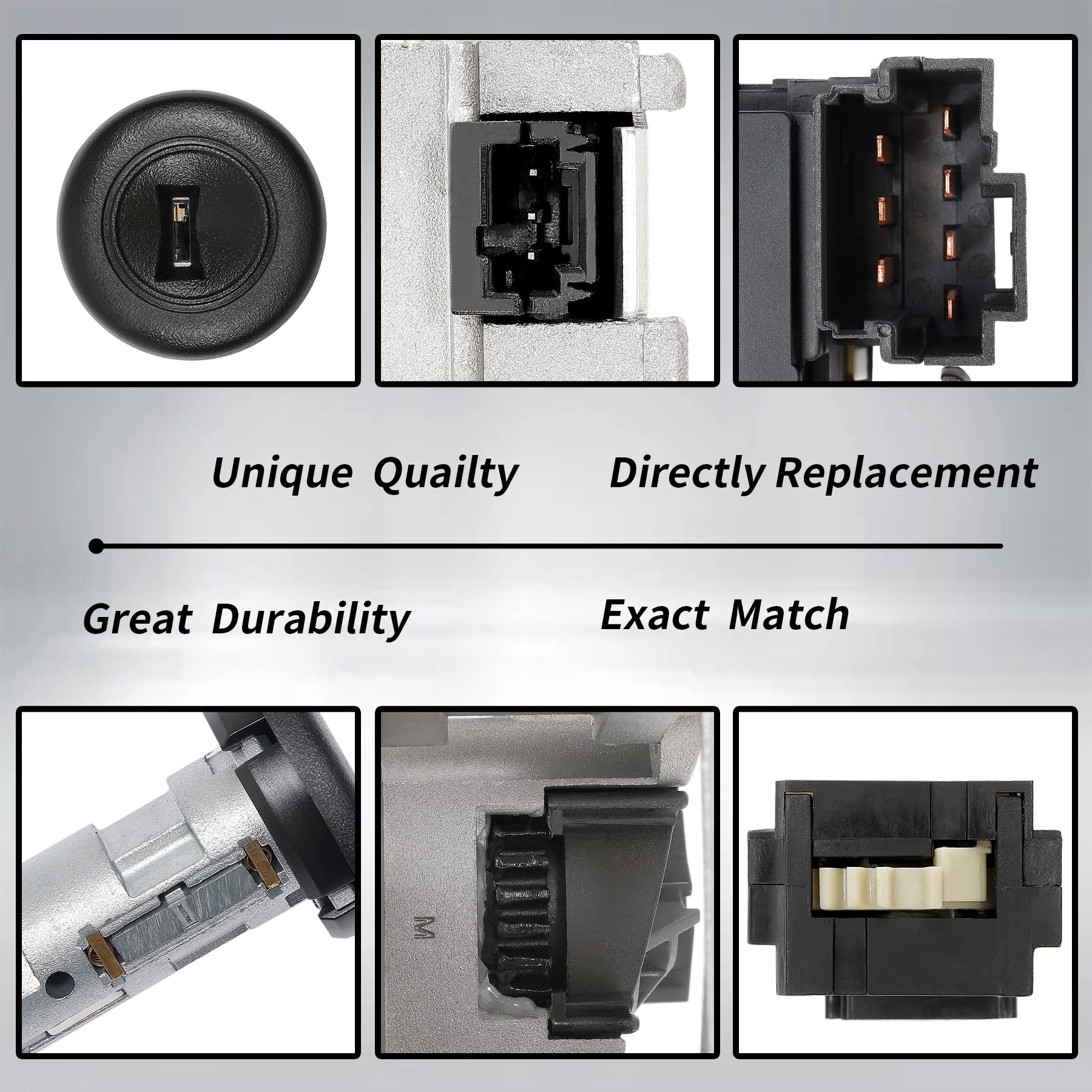 Ignition Assembly Replacement for 2003-2007 Chevy Cadillac GMC H2 | Lock Cylinder Switch & Housing Starter Switch | Compatible with Part# US-312L 924-713 924-715 | Perfect for Car Repair & Engine Maintenance