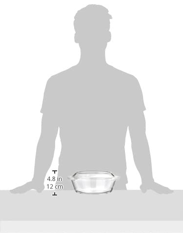 Solimo Borosilicate Glass Casserole & Serving Bowl with Lid - 2L (2000ml) Oven & Microwave Safe Deep Round Dish for Baking, Cooking & Food Storage | Perfect for Casseroles, Soups, Meal Prep & Entertaining
