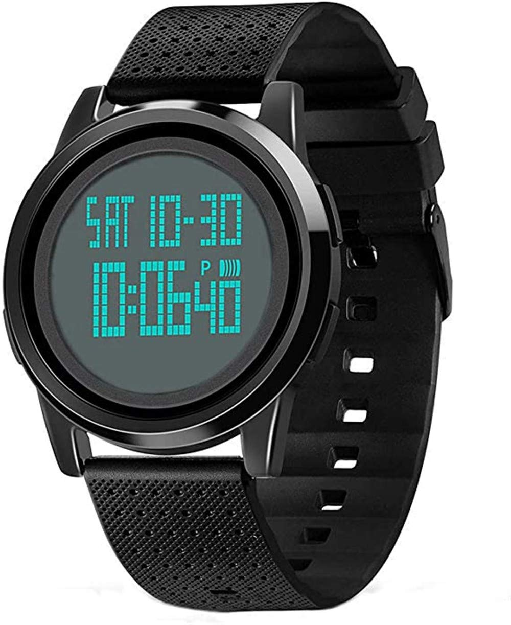 Men's Digital Sports Watch - LED Screen Military Electronic Watch with Luminous Stopwatch, Waterproof for Outdoor Running, Hiking & Fitness Training