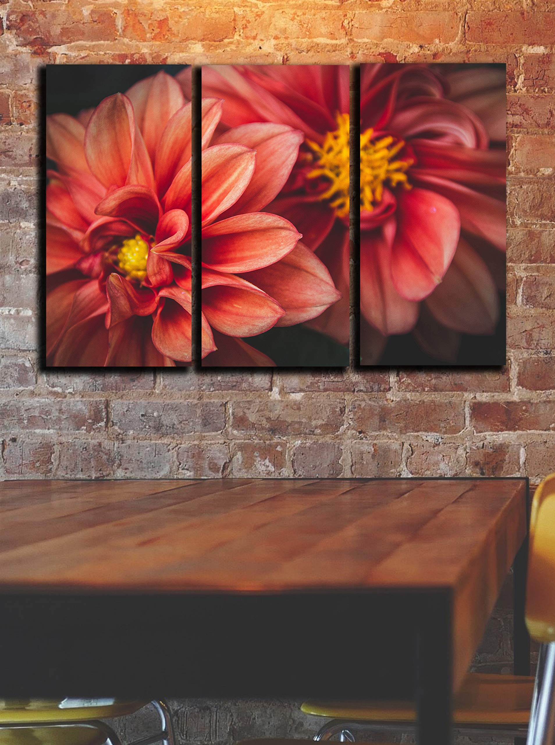 3-Piece Romantic Floral Canvas Wall Art Set - Flowers Theme Painting Poster for Home Decor (22x33 in) - Perfect for Kitchen, Dining Room & Bedroom Aesthetic