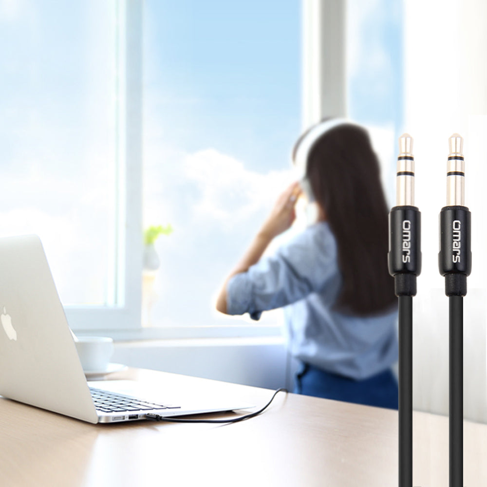 Omars 3.5mm Audio Cable - High Quality Auxiliary Cord for Headphones, Speakers & Car Audio - Perfect for Home, Office & Travel Use