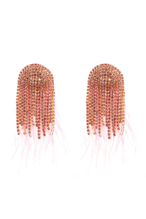 Elegant Baroque Feather Diamond Earrings for Women – Vintage-Inspired Jewelry for Parties, Weddings & Special Occasions