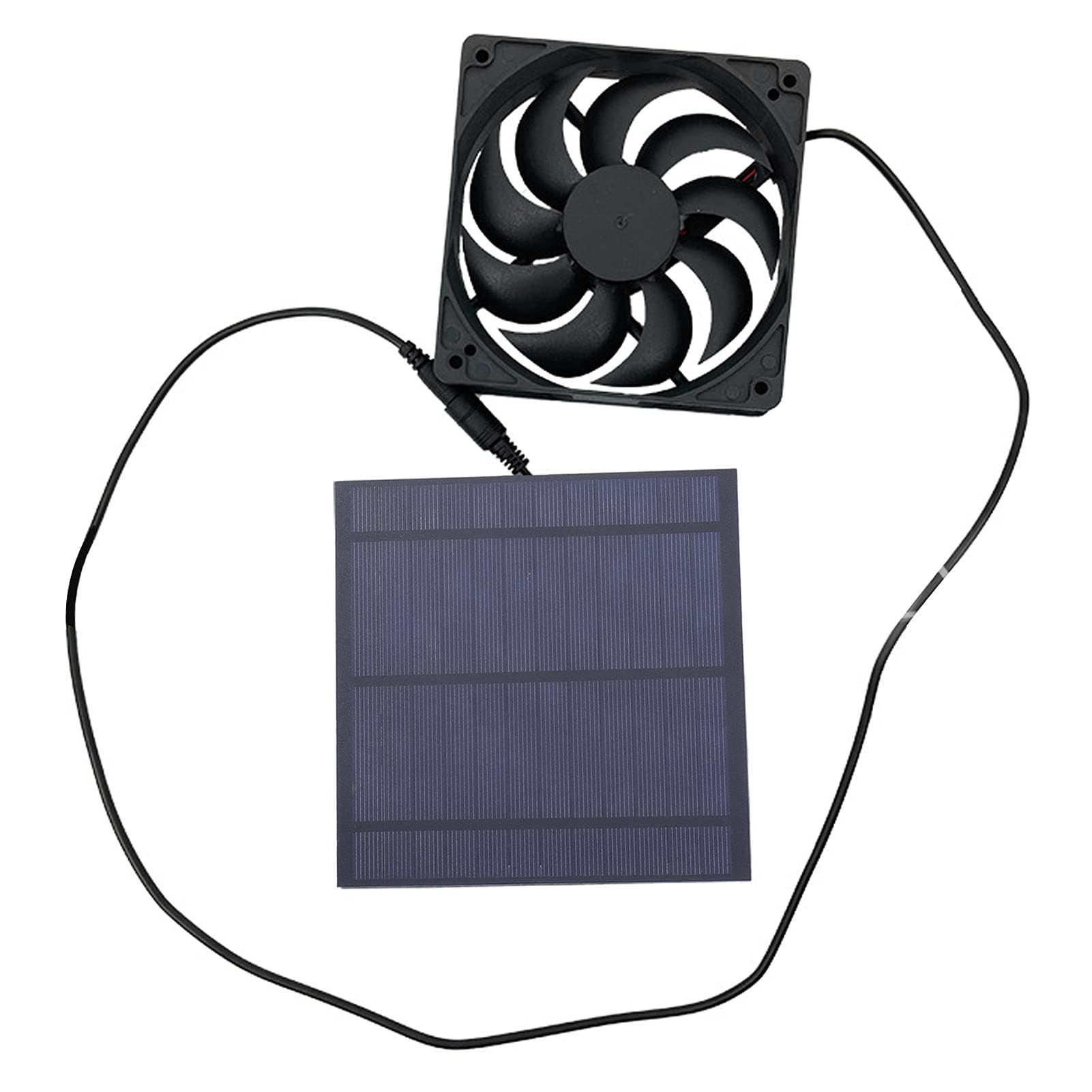 Jiawu 5W Solar Panel Fan Kit - Solar Powered Ventilation Fan for Chicken Coops, Greenhouses, Sheds & Pet Houses | Energy Efficient Exhaust Fan with Solar Panel Board | Perfect for Outdoor Cooling & Air Circulation