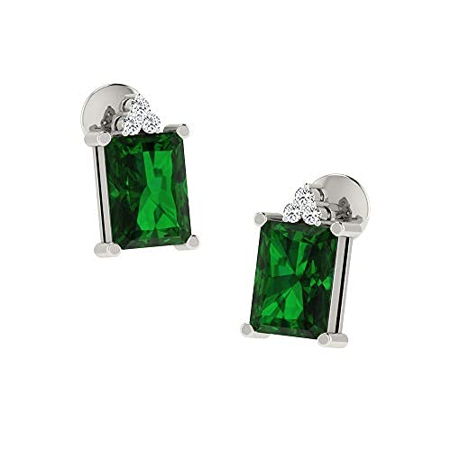 14K & 18K Gold IGI Certified Diamond & Emerald Stud Earrings (0.05Ct, IJ Color, I1-I2 Clarity) - Luxury Women's Jewelry Gifts for Anniversary, Birthday & Special Occasions | Dishis Designer Collection