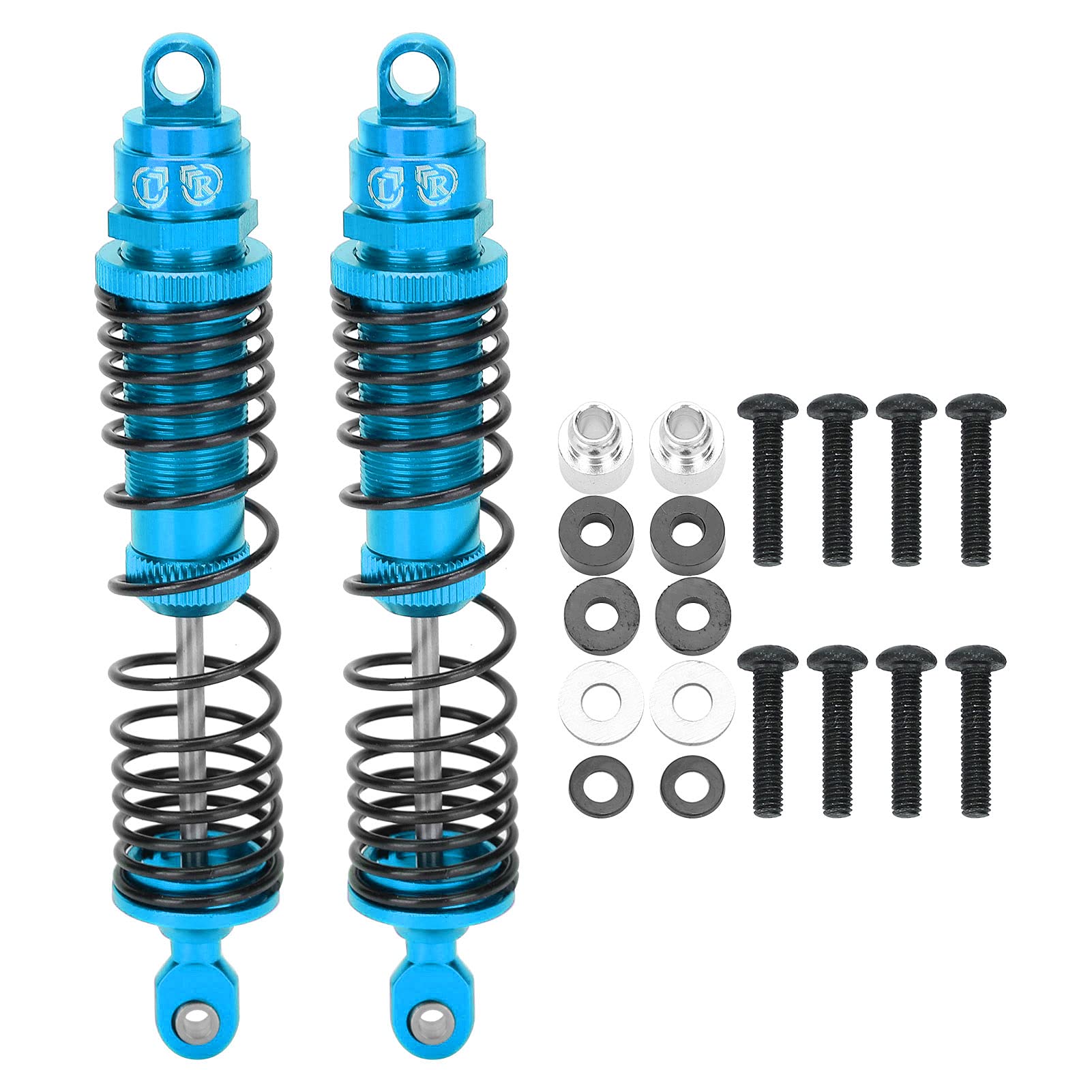 High-Performance RC Metal Shock Absorber Damper - Aluminum Alloy Shock Absorbers (2PCS) for 1/10 Scale Traxxas SLASH Remote Control Cars - Easy Installation & Durable Blue Dampers - Perfect for Off-Road Bashing, Racing & RC Car Upgrades