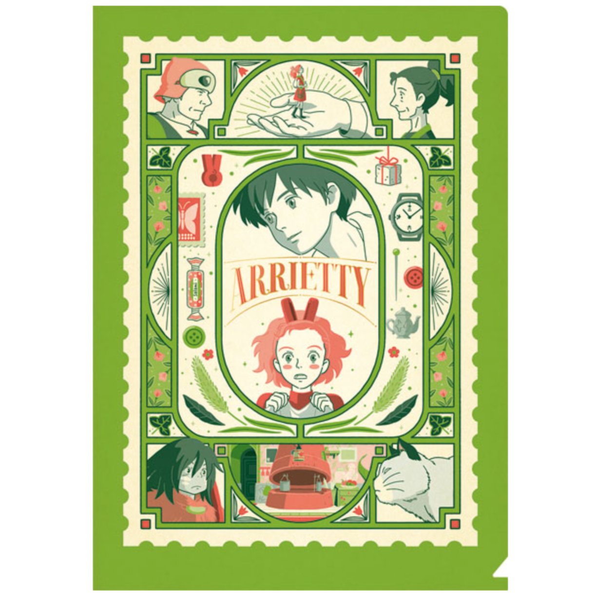 Studio Ghibli Retro Frame A4 Clear File Folder - Anime Document Organizer for School, Office & Art Collection | Spirited Away, My Neighbor Totoro, Howl's Moving Castle