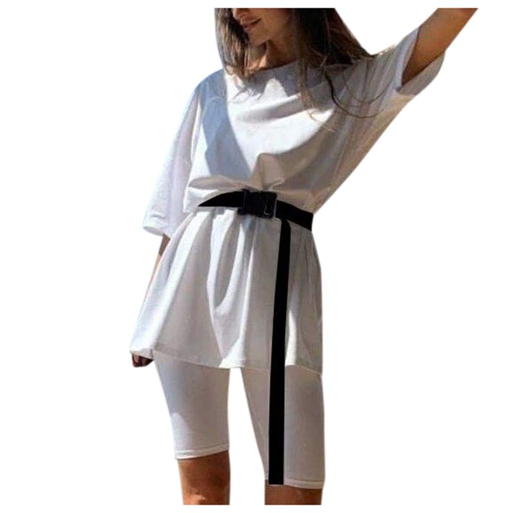Women's Casual Loose Fit Belted Sports Shirt & Trousers Two-Piece Set - Comfortable Home Wear, Lounge Suit & Everyday Outfit