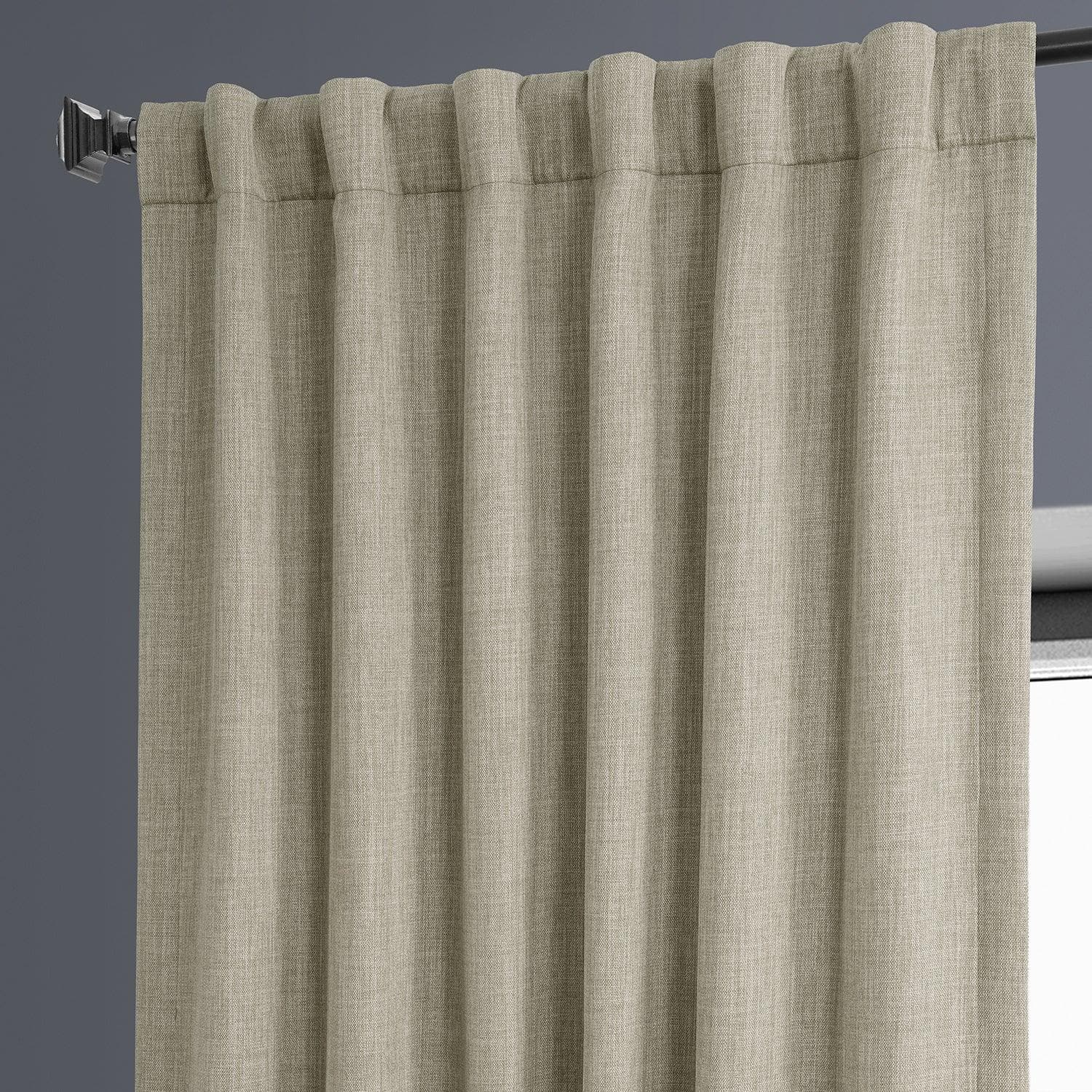 Oatmeal Textured Faux Linen Blackout Curtains for Bedroom - Thermal Insulated Window Drapes for Living Room & Nursery