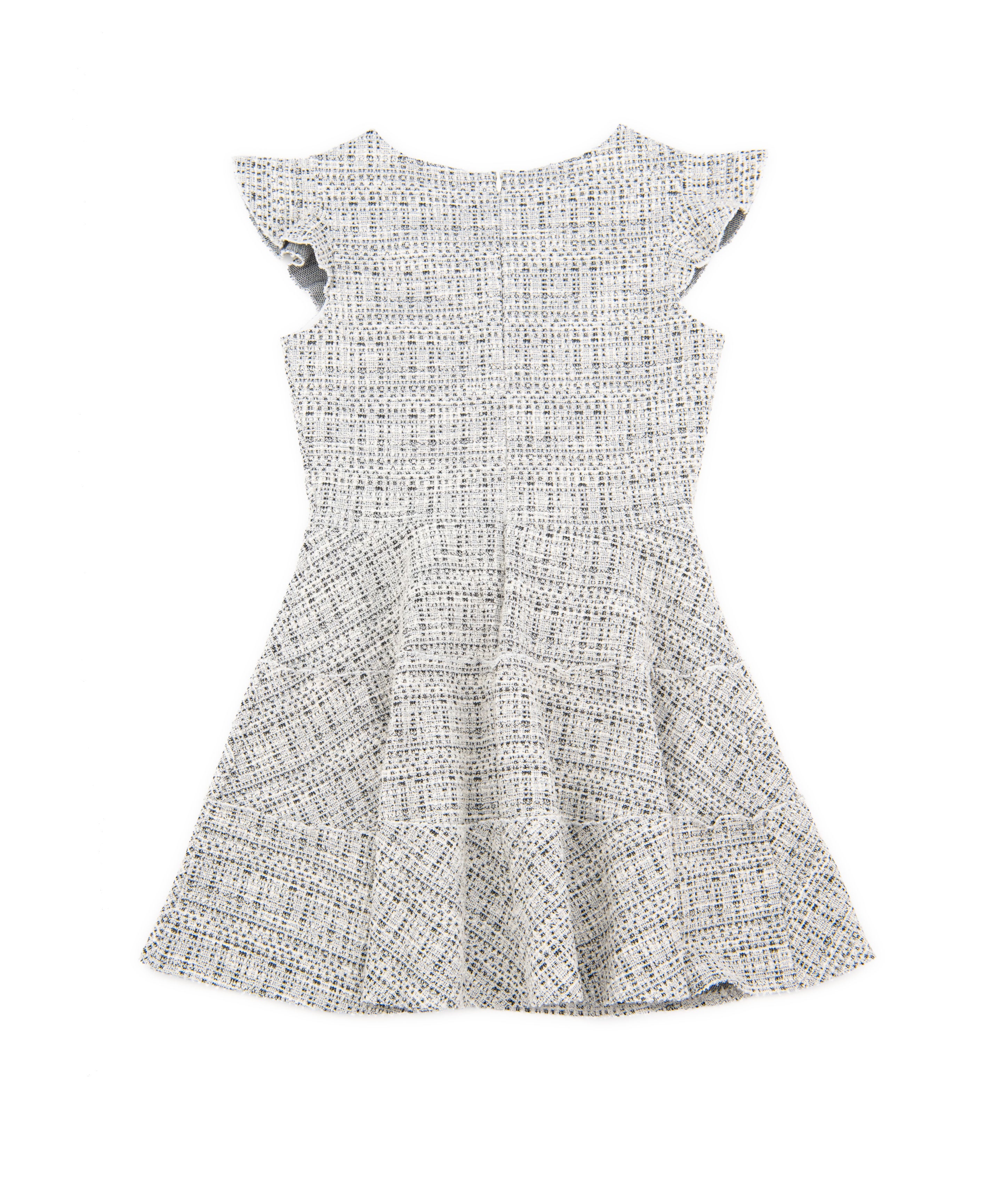 By Debra Girls Sara Black/White New Boucle 3 Tier Dress - Elegant Party & Special Occasion Outfit for Kids
