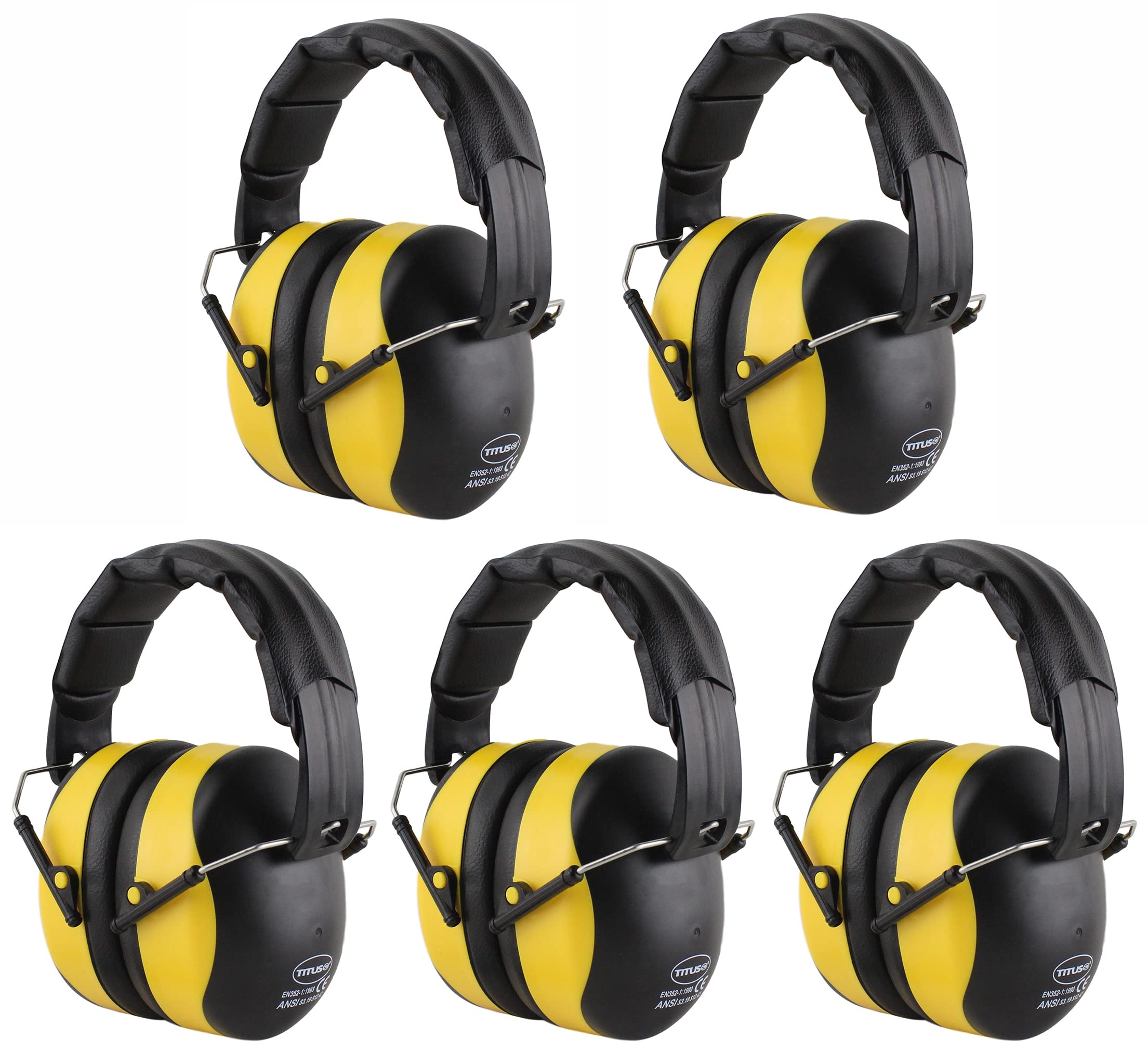 TITUS 3 Series Onyx 37 Highest NRR 34dB Noise Reduction Safety Earmuffs for Shooting, Construction & Industrial Work - Hearing Protection for Loud Environments