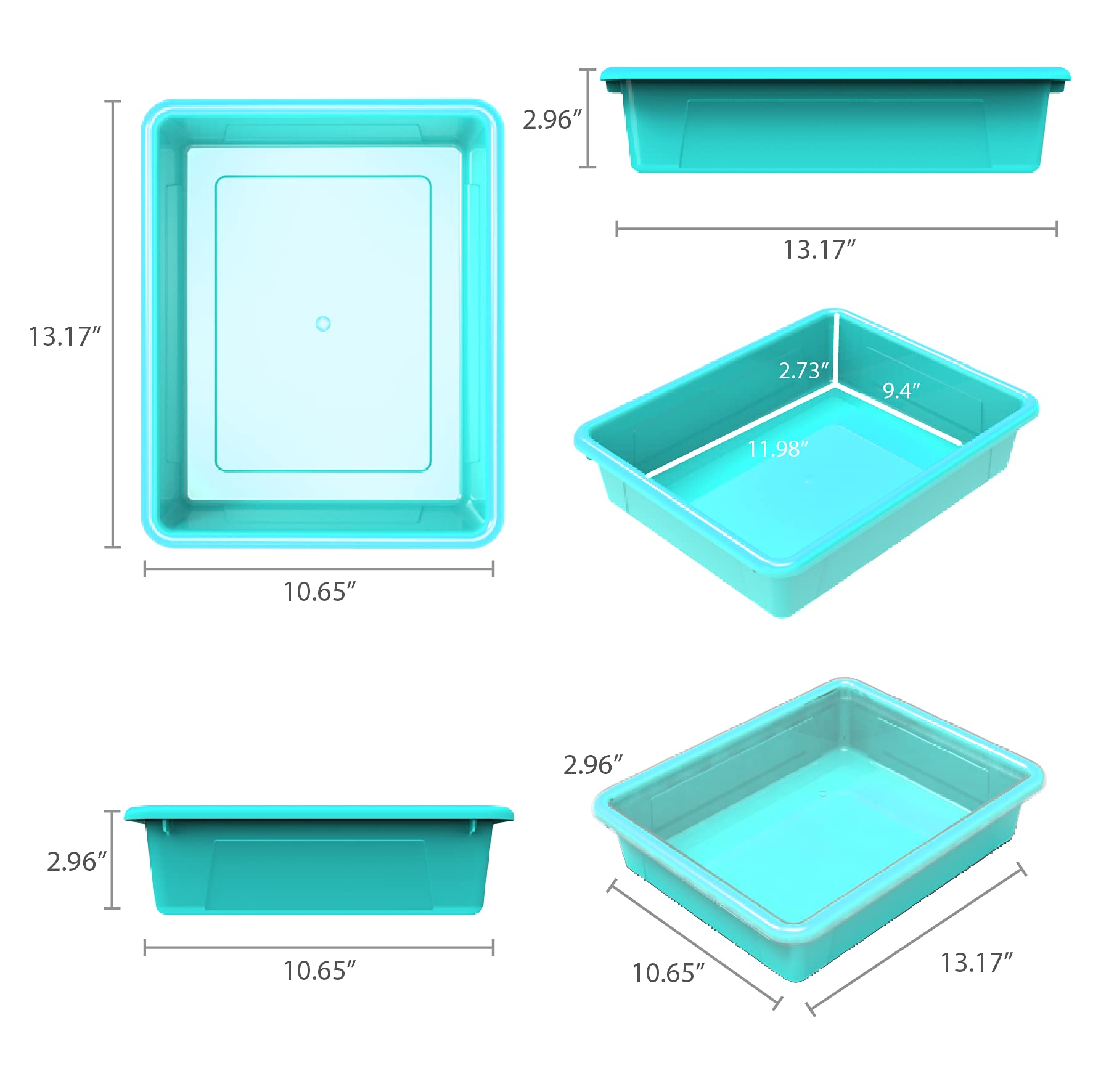 Storex 5-Pack Letter Size Flat Storage Trays (10