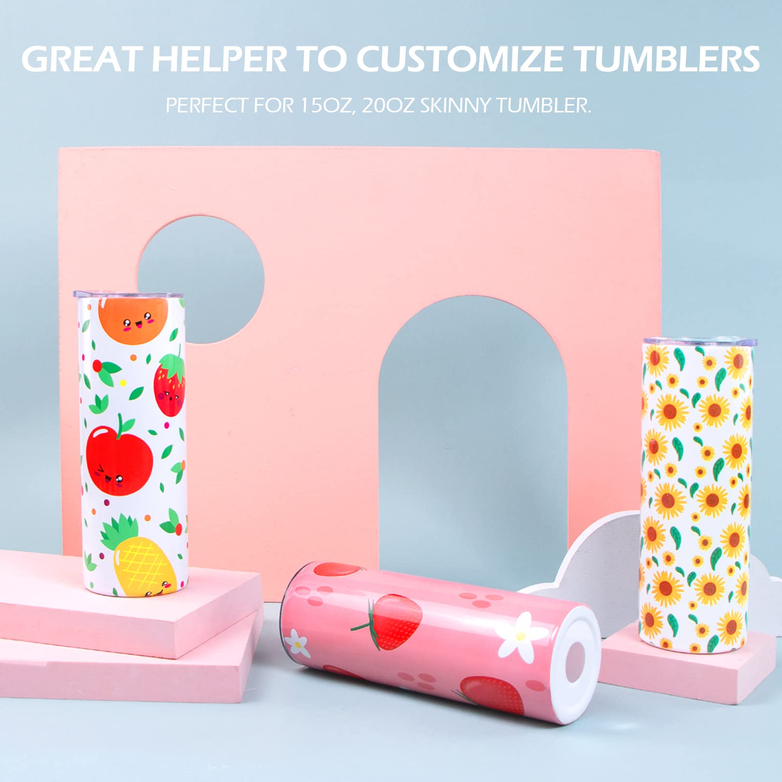 HTVRONT 5X10 Inch Sublimation Shrink Wrap for Tumblers - 100PCS Heat-Resistant Tumbler Shrink Wrap Sleeves for DIY Crafts, Custom Drinkware, Personalized Gifts | Perfect for Sublimation Projects, Home Business & Crafting Enthusiasts