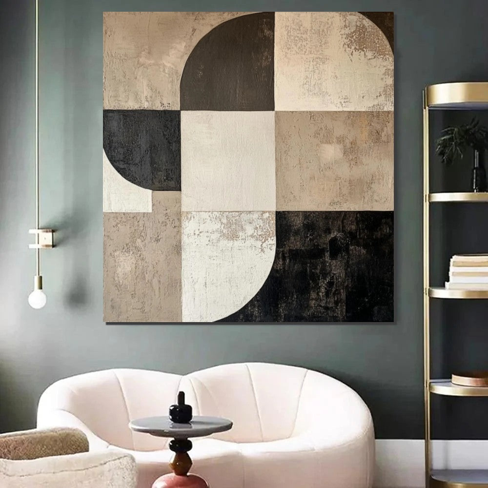 Abstract Acrylic Paintings on Canvas - Large Modern Wall Art for Bedroom Decor | Handmade Simple Contemporary Artwork for Living Room & Office
