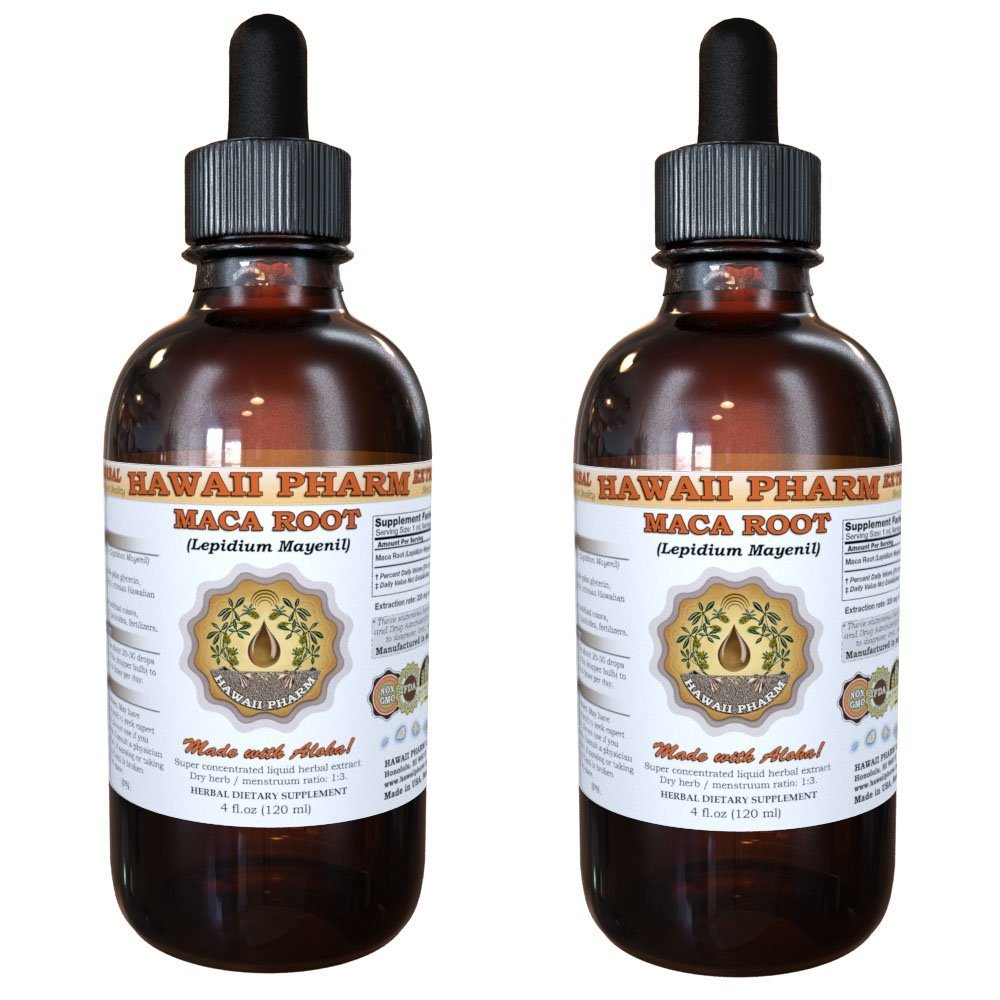 Organic Maca Root Liquid Extract (Lepidium Meyenii) - Wild Harvested Tincture Supplement, 2x4 oz - Natural Energy Booster for Workout & Stress Relief