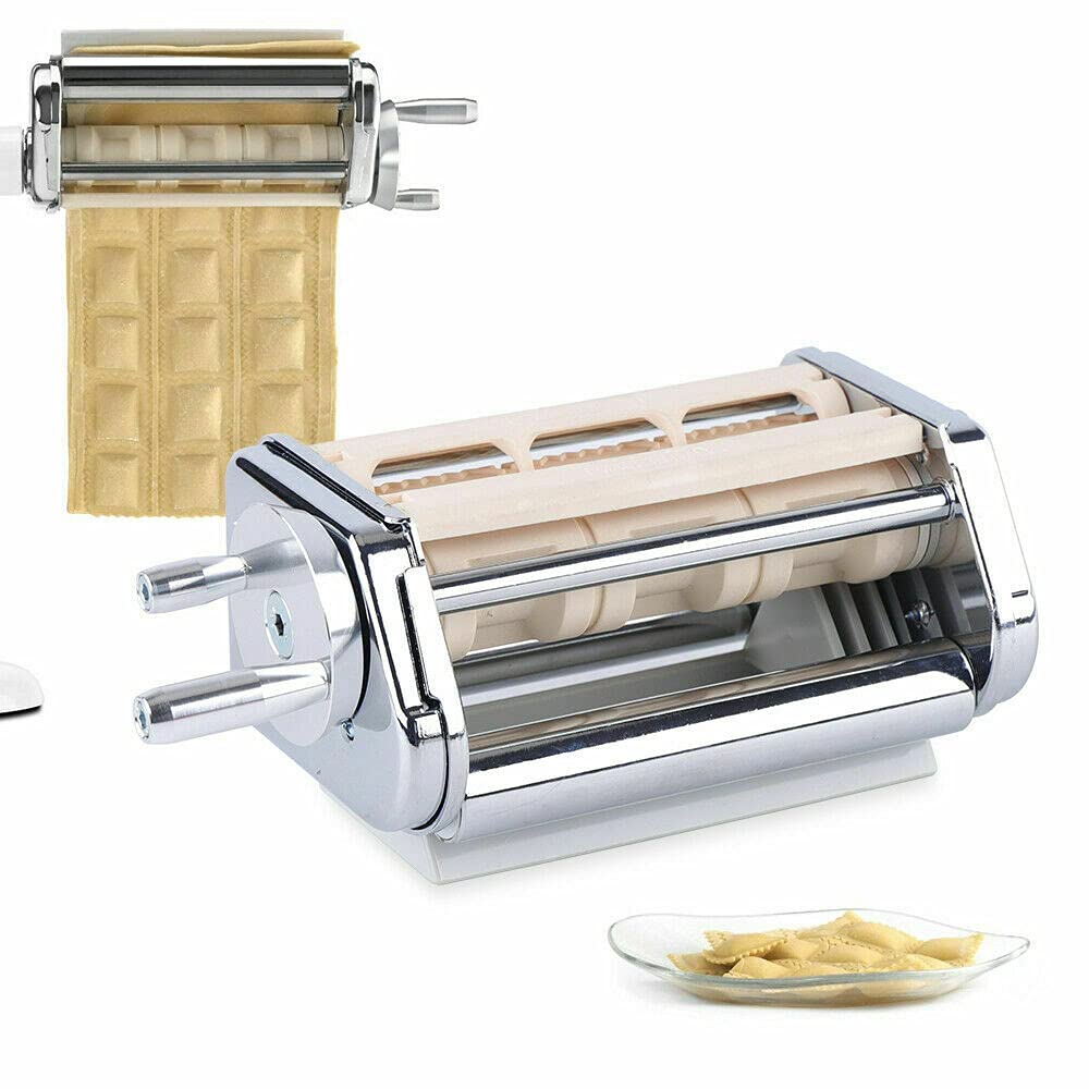 KitchenAid Pasta Roller & Ravioli Maker Attachment Set for Stand Mixers | Stainless Steel Pasta Cutter & Dough Roller | Perfect for Homemade Pasta, Lasagna, and Ravioli in Your Home Kitchen