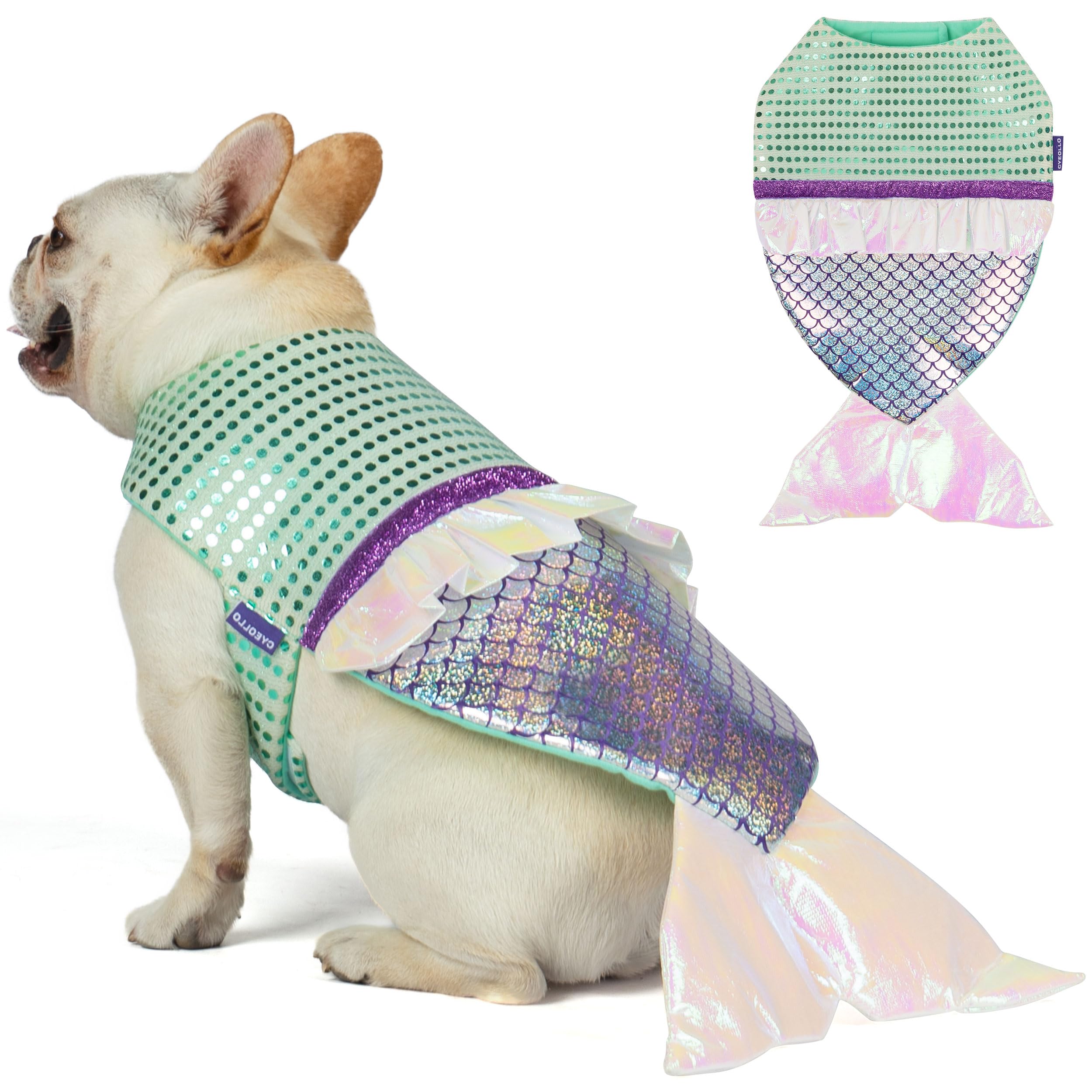Cute Mermaid Costume for Small Dogs - Halloween, Birthday & Holiday Party Outfit | Funny Pet Costume for Puppies (Size XS) | Perfect for Dress-Up, Photo Shoots & Special Occasions