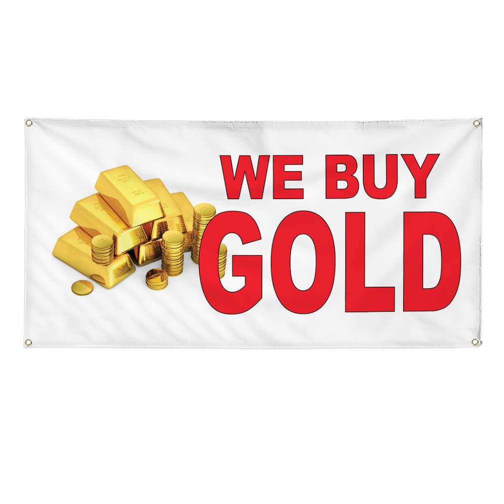 Premium Vinyl Banner - 60x144 Inches, Weatherproof & Durable for Outdoor Business Signs - 10 Grommets for Easy Hanging - Perfect for Yard Sales, Gold Buying Ads & Industrial Use