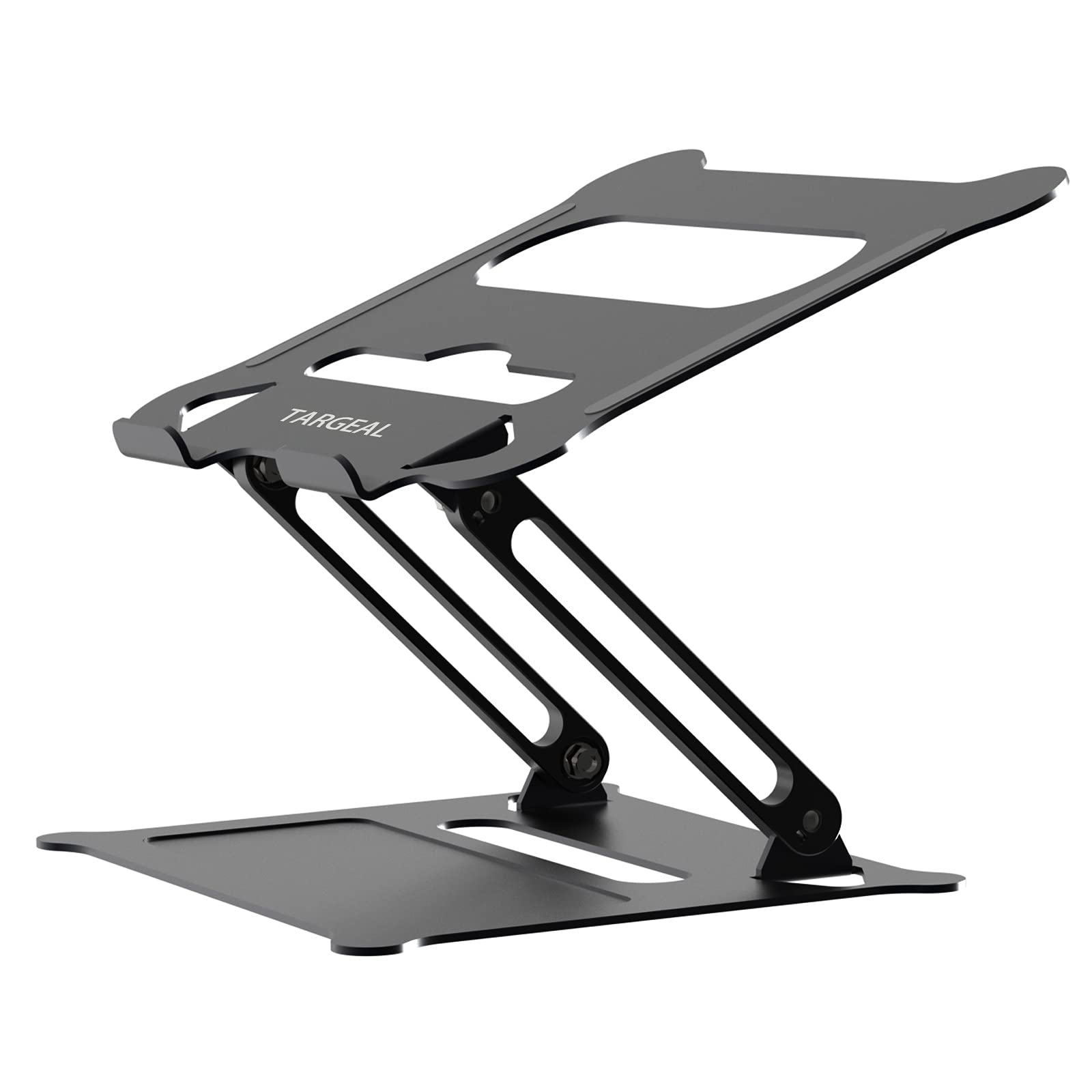 Adjustable Laptop Stand for MacBook & Notebook - Portable Ergonomic Computer Riser with Multi-Angle Adjustment & Heat Ventilation - Perfect for Home Office, Gaming & Work from Home Setup (KT1-Black)