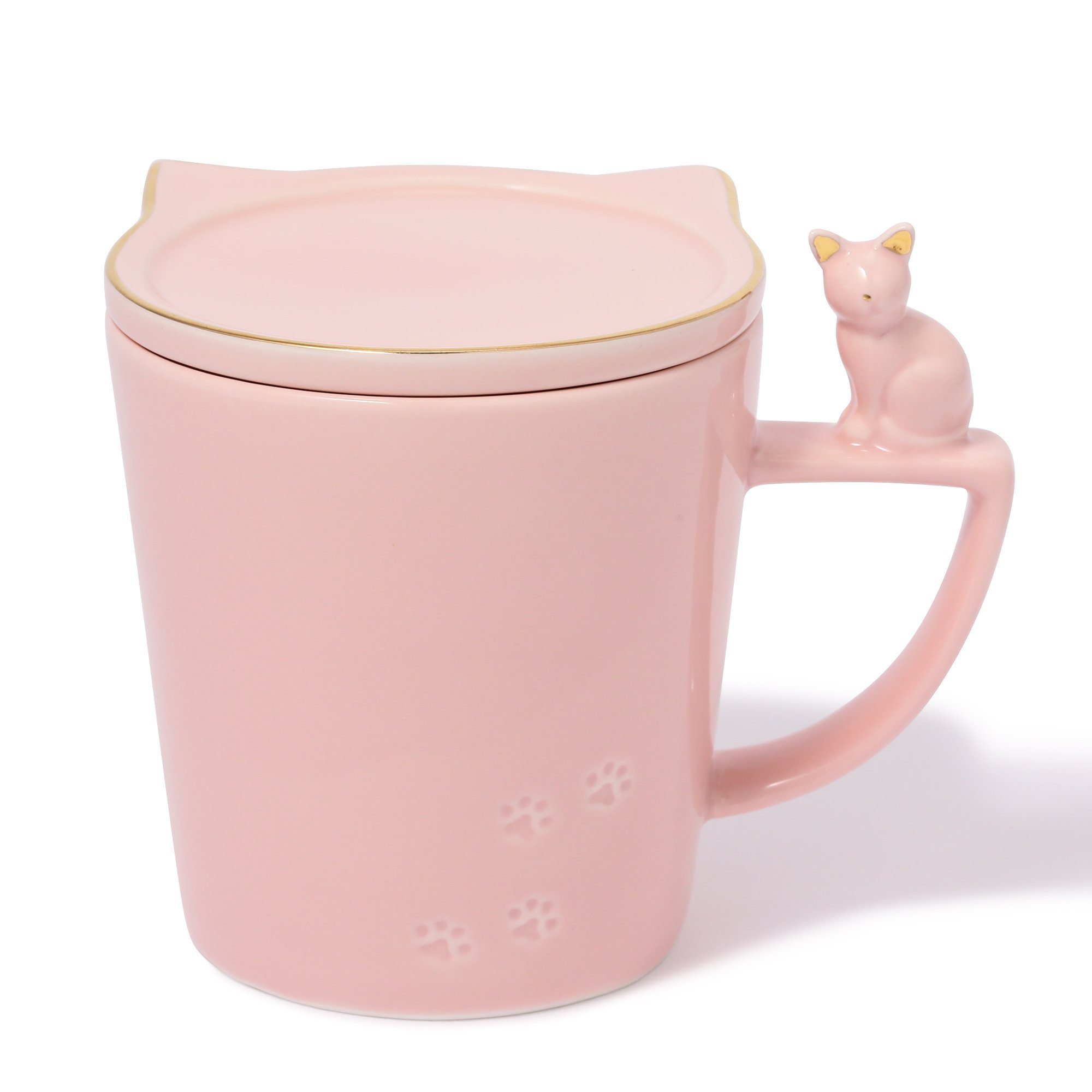 Cute Pink Cat Shaped Ceramic Mug - Perfect for Coffee, Tea & Hot Drinks - Ideal Gift for Cat Lovers & Home Decor