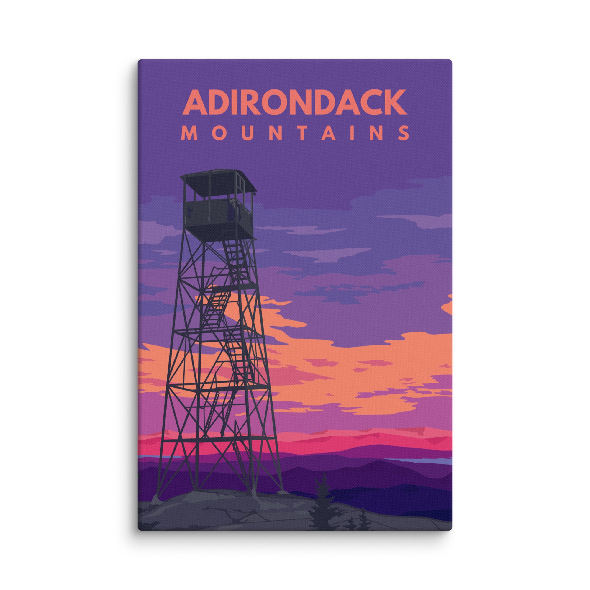 Fire Tower Sunrise Canvas Wall Art - Stunning Landscape Painting for Home & Office Decor - Perfect for Living Room, Bedroom, or Gift