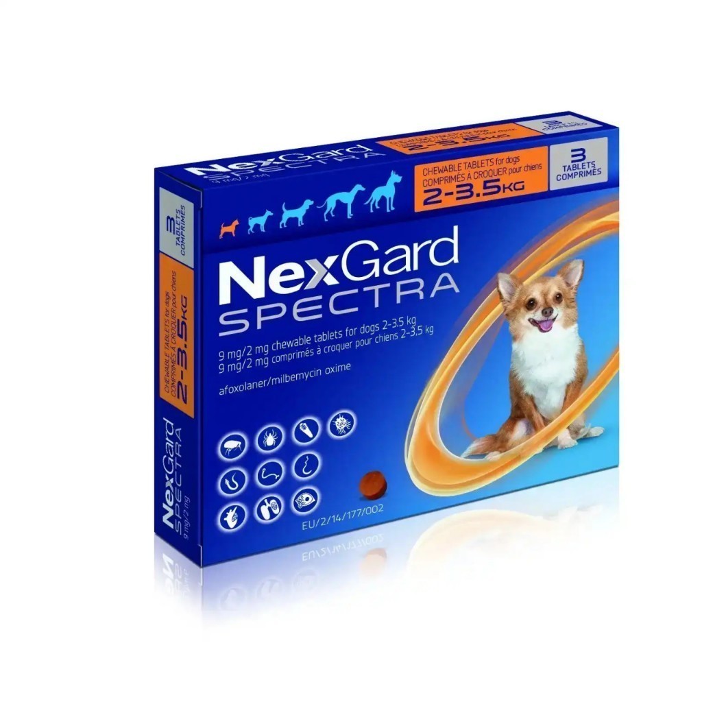 NexGard Spectra Chewable Tablets for Dogs - 3 Month Supply, Flea & Tick Prevention, Heartworm Protection - Beef Flavor for All Breed Sizes | Ideal for Outdoor Adventures & Home Protection