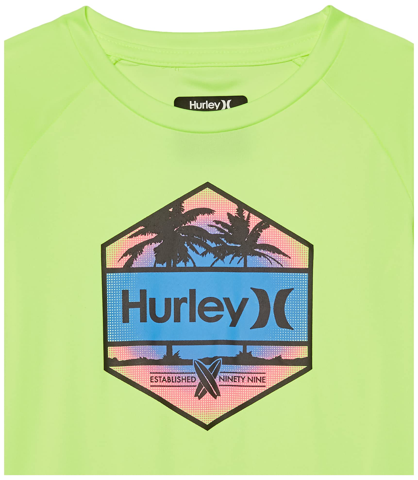 Hurley Boys' Rash Guard UPF 50+ Sun Protection Swim Shirt for Surfing, Swimming & Beach Activities - Quick Dry & Comfortable