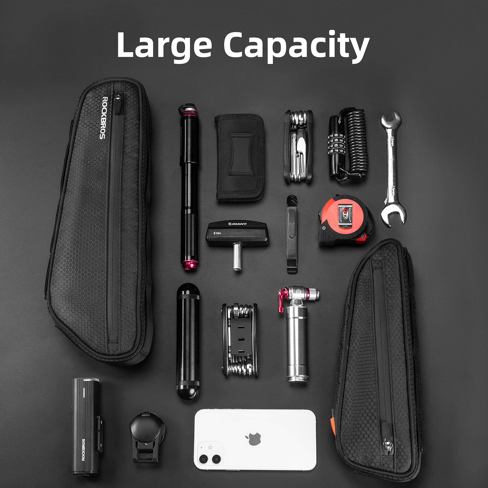 ROCKBROS Waterproof Bike Frame Bag - Triangle Saddle Bag for MTB & Road Bikes - Durable Cycling Accessories for Commuting, Mountain & Road Biking